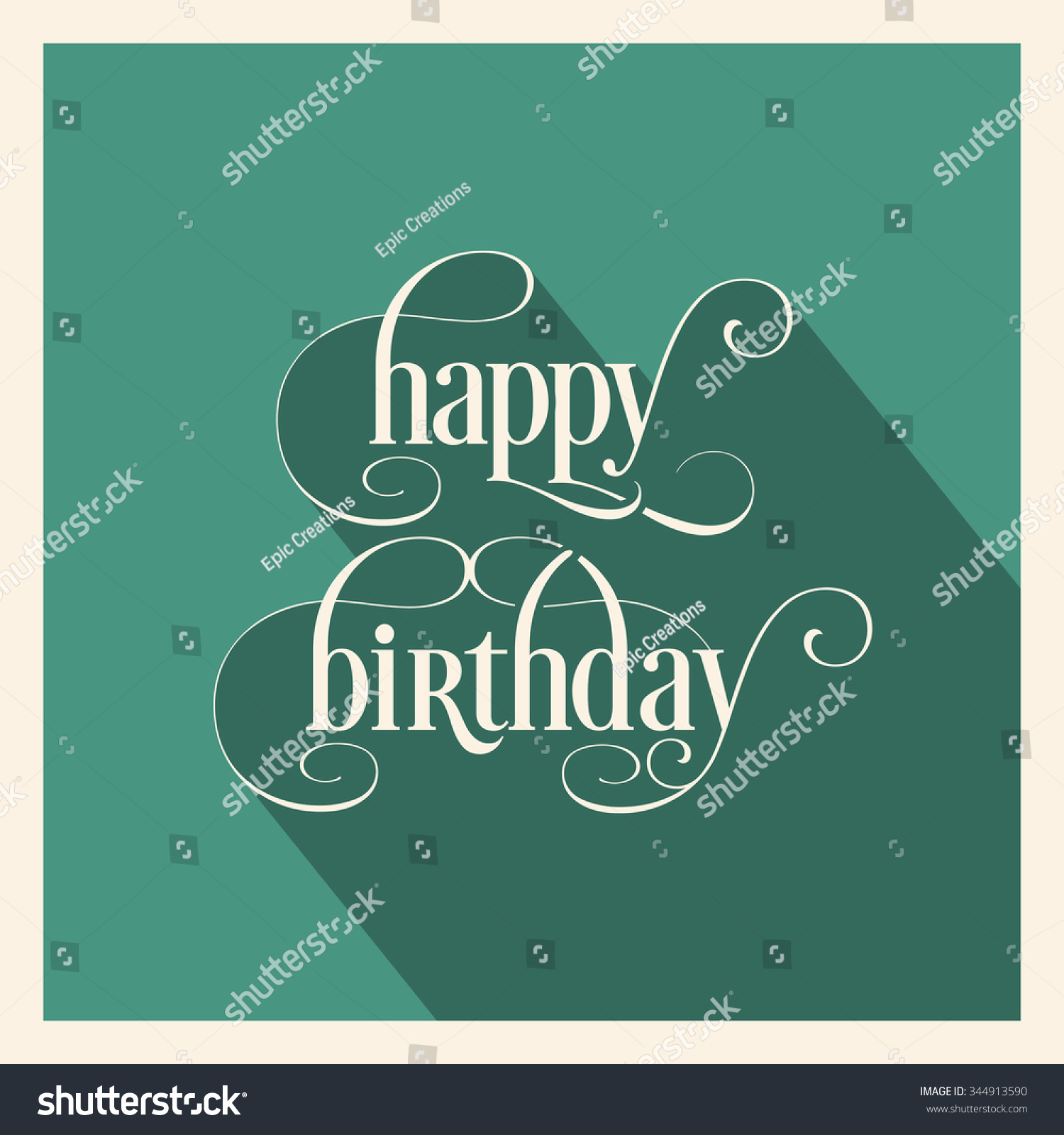 Illustration Happy Birthday Beautiful Calligraphy Stock Vector (Royalty ...