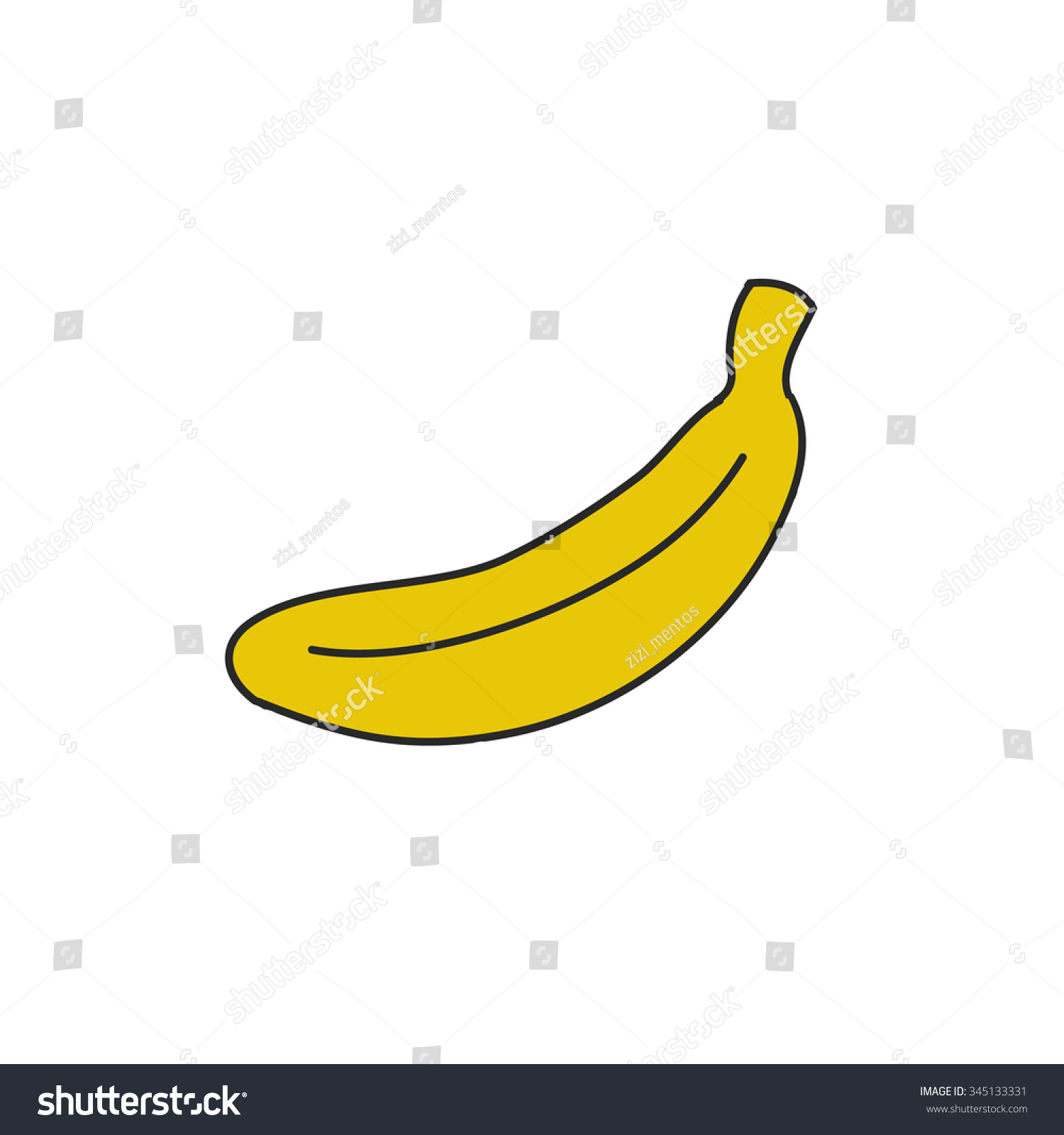 Doodle Icon Banana Vector Illustration Stock Vector Royalty Free Shutterstock