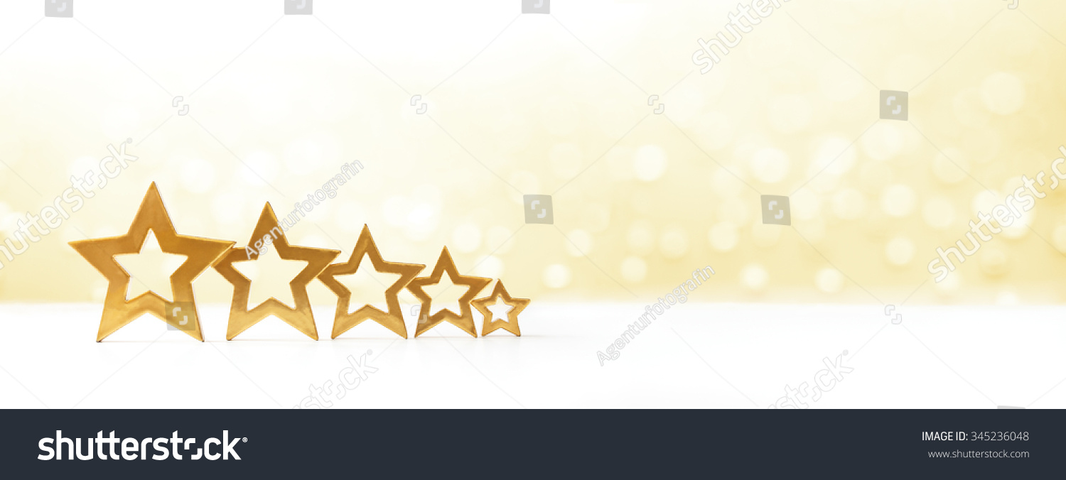 Five Golden Shining Stars On White Stock Photo 345236048 | Shutterstock