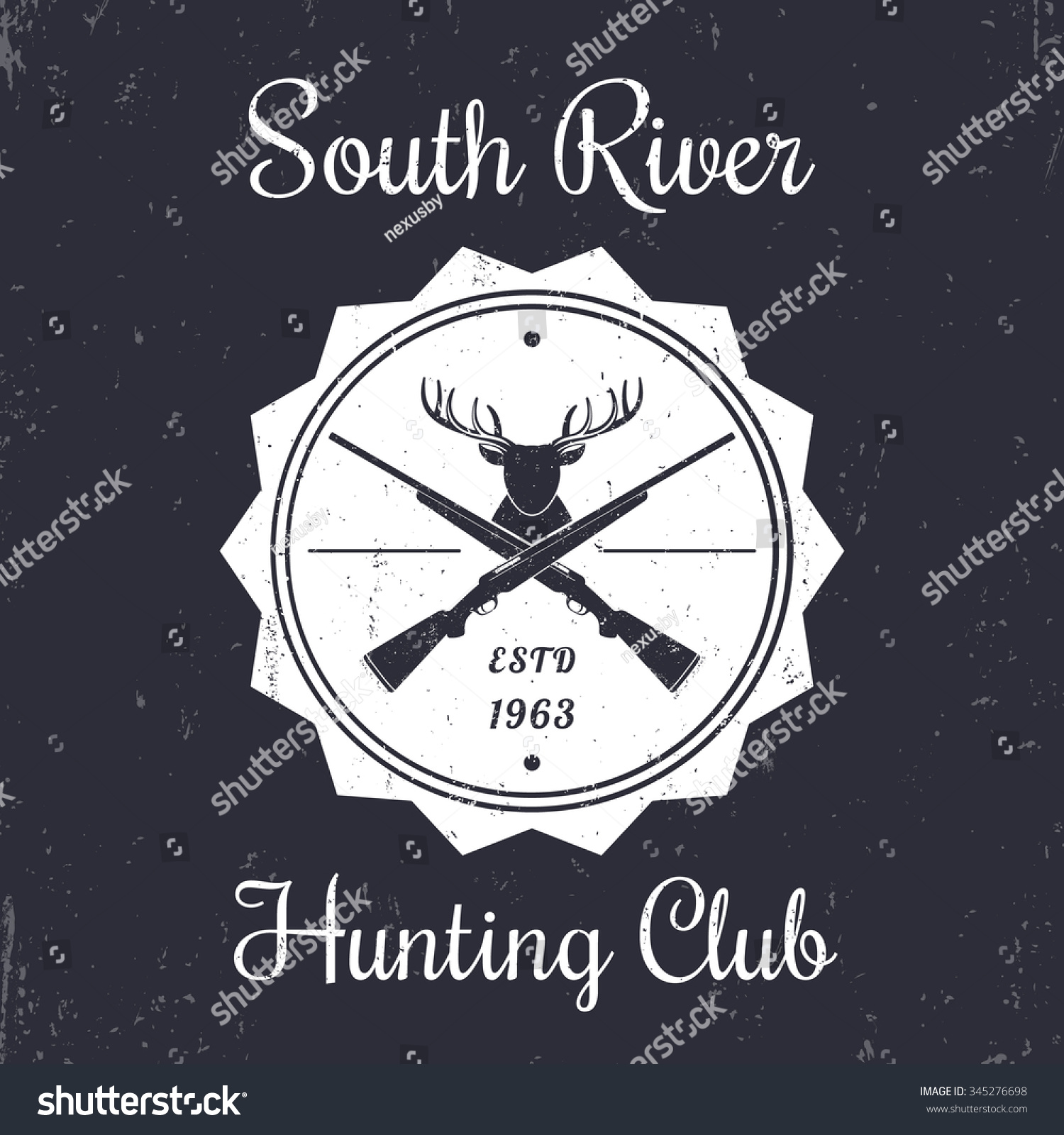 Hunting Club Vintage Logo Sign Deer Stock Vector (Royalty Free ...