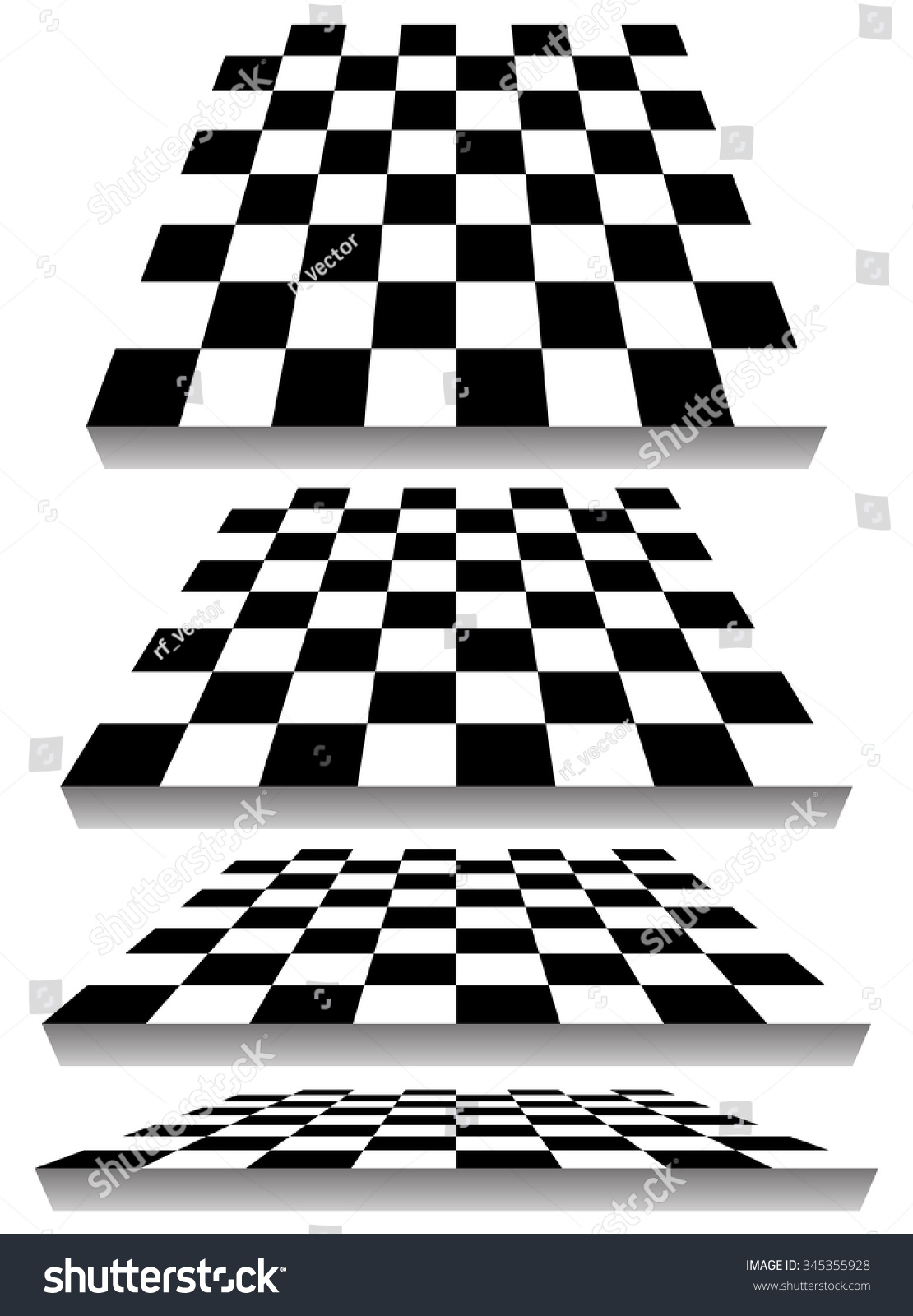 Set Chessboard Checkered Board Shapes Different Stock Vector (Royalty ...