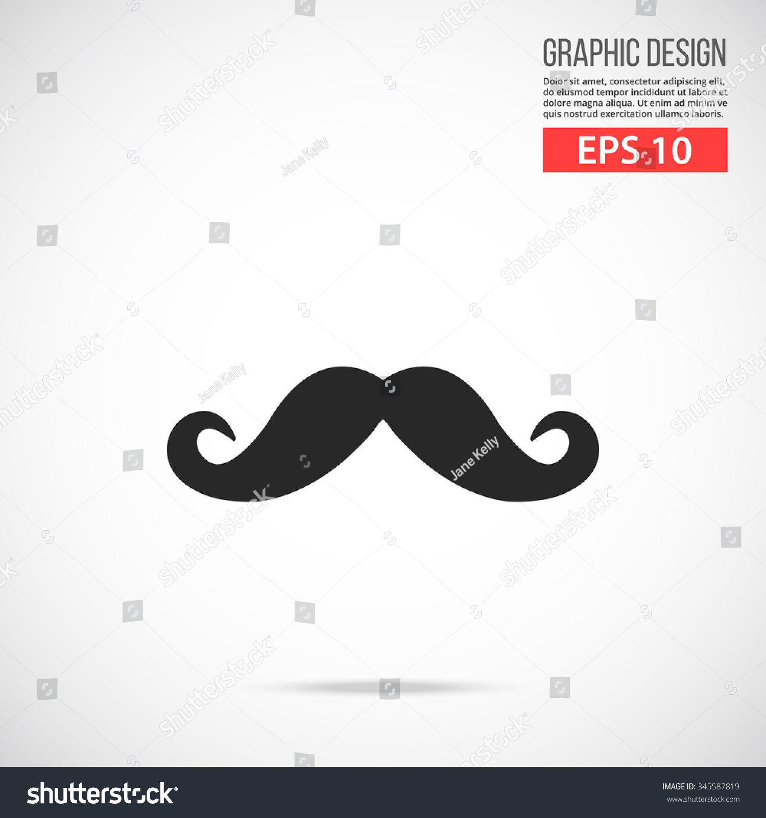 Mustache Icon Black Pictogram Modern Flat Stock Vector (Royalty Free ...