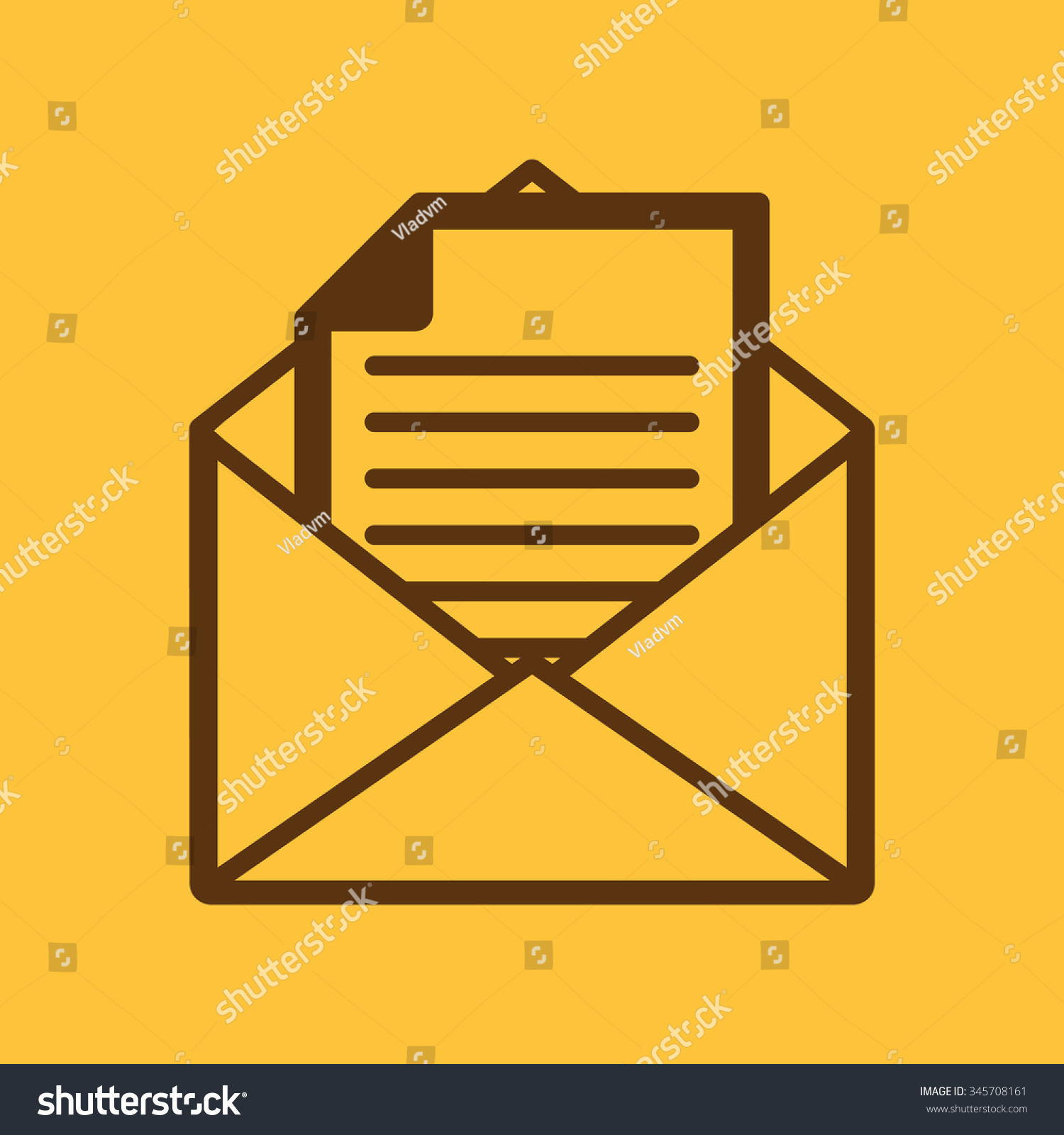 Mail Icon Open Envelope Symbol Message Stock Vector Royalty Free 345708161 Shutterstock 2701