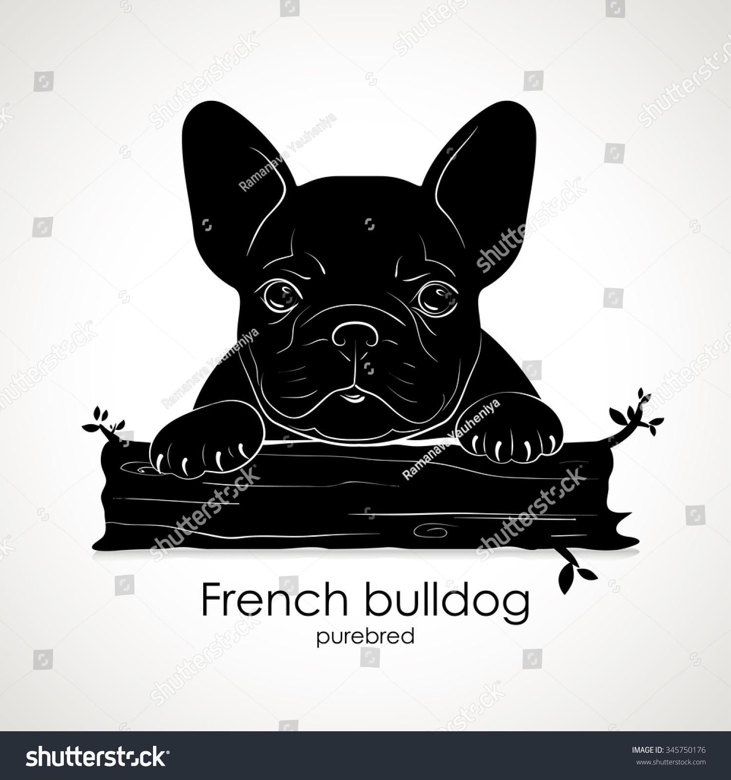 Лого французский бульдог собака