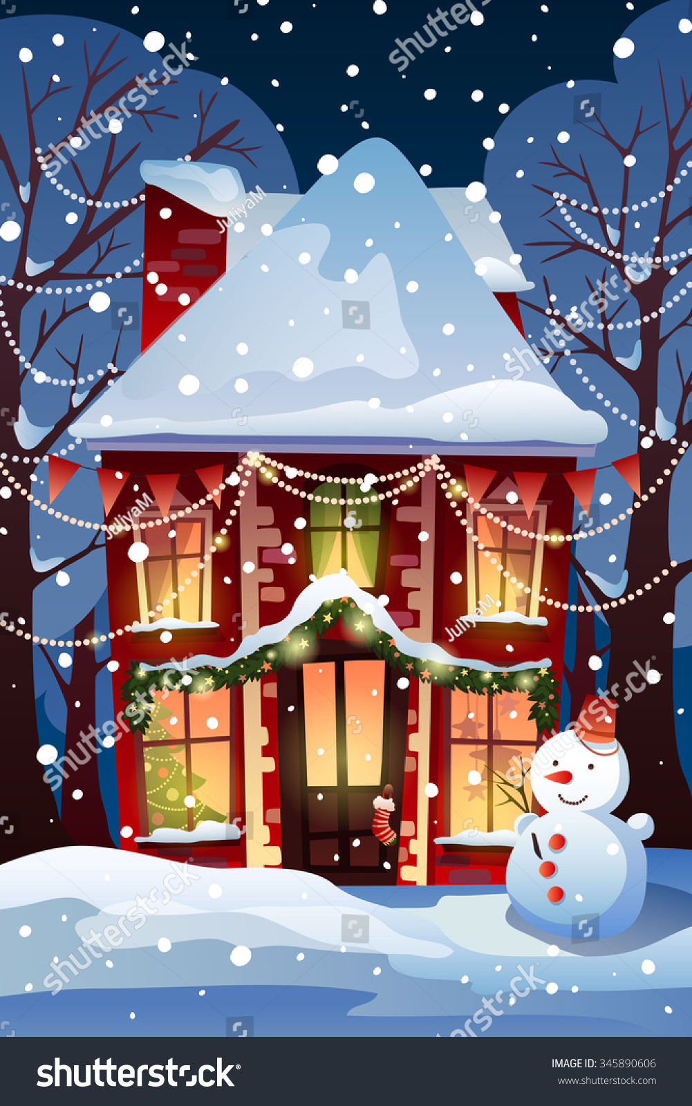 Christmas Winter Wonderland Template Christmas Background เวกเตอร์