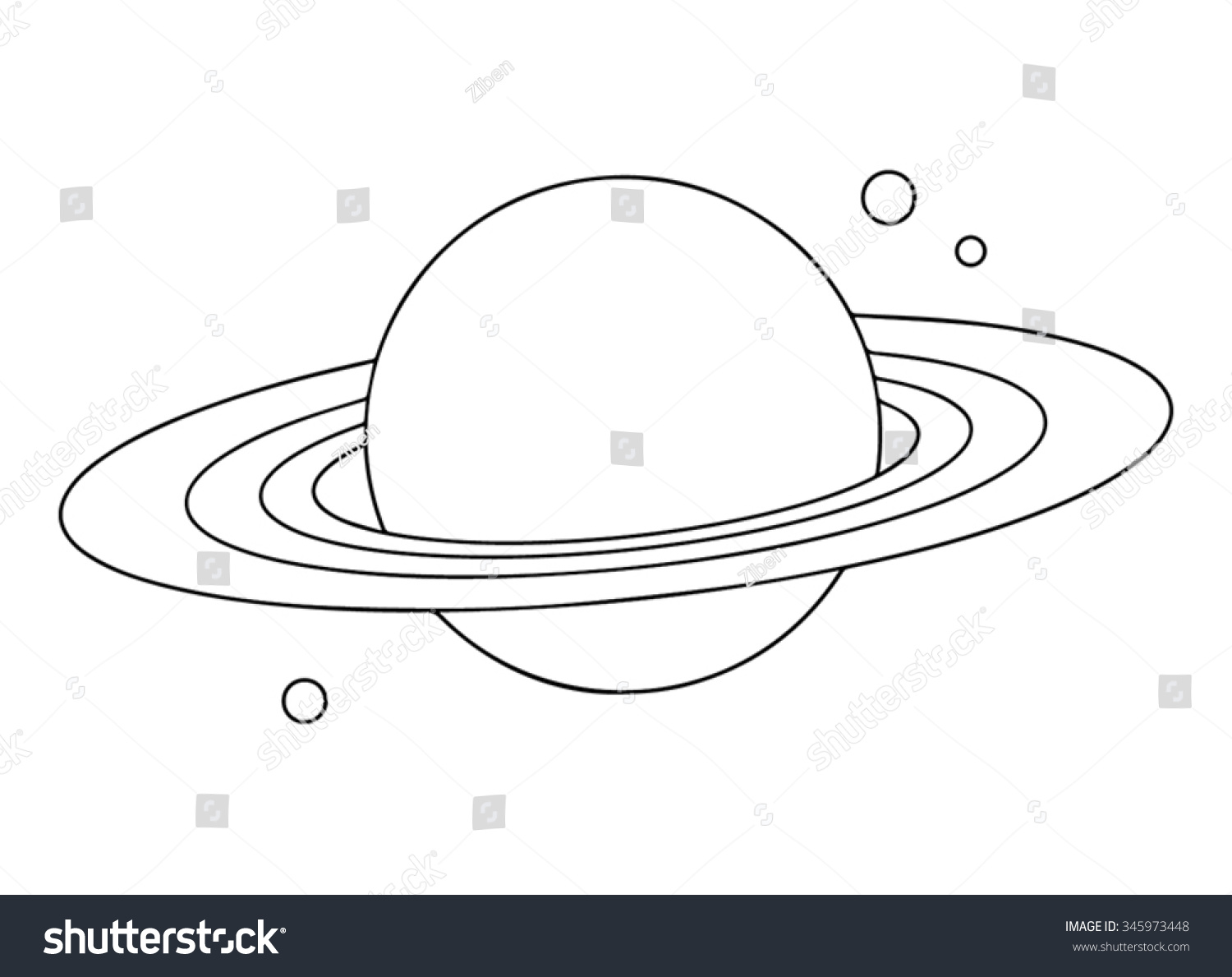 Раскраска Сатурна с кольцами