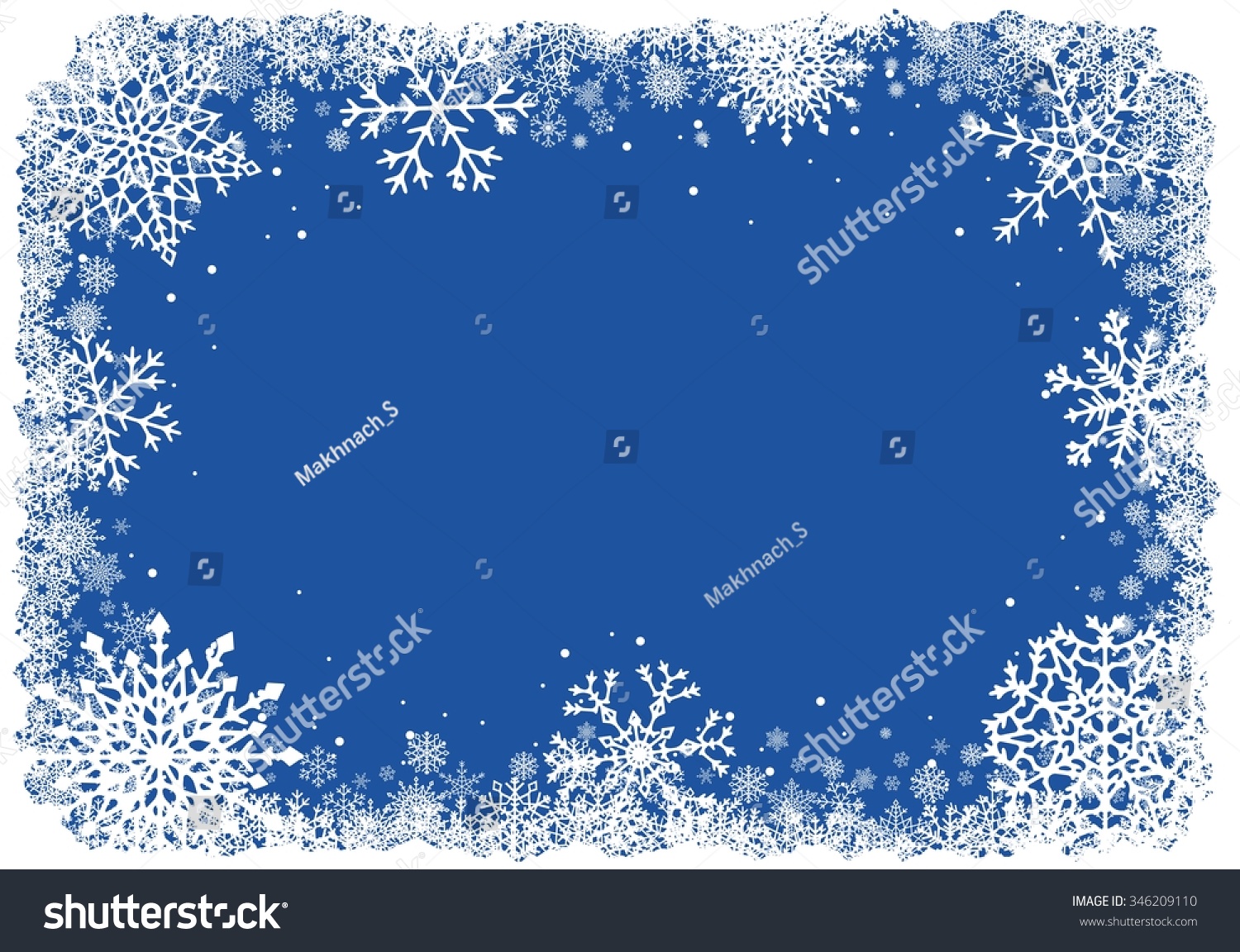 Abstract Christmas Background Winter Frame Snowflakes Stock Vector ...