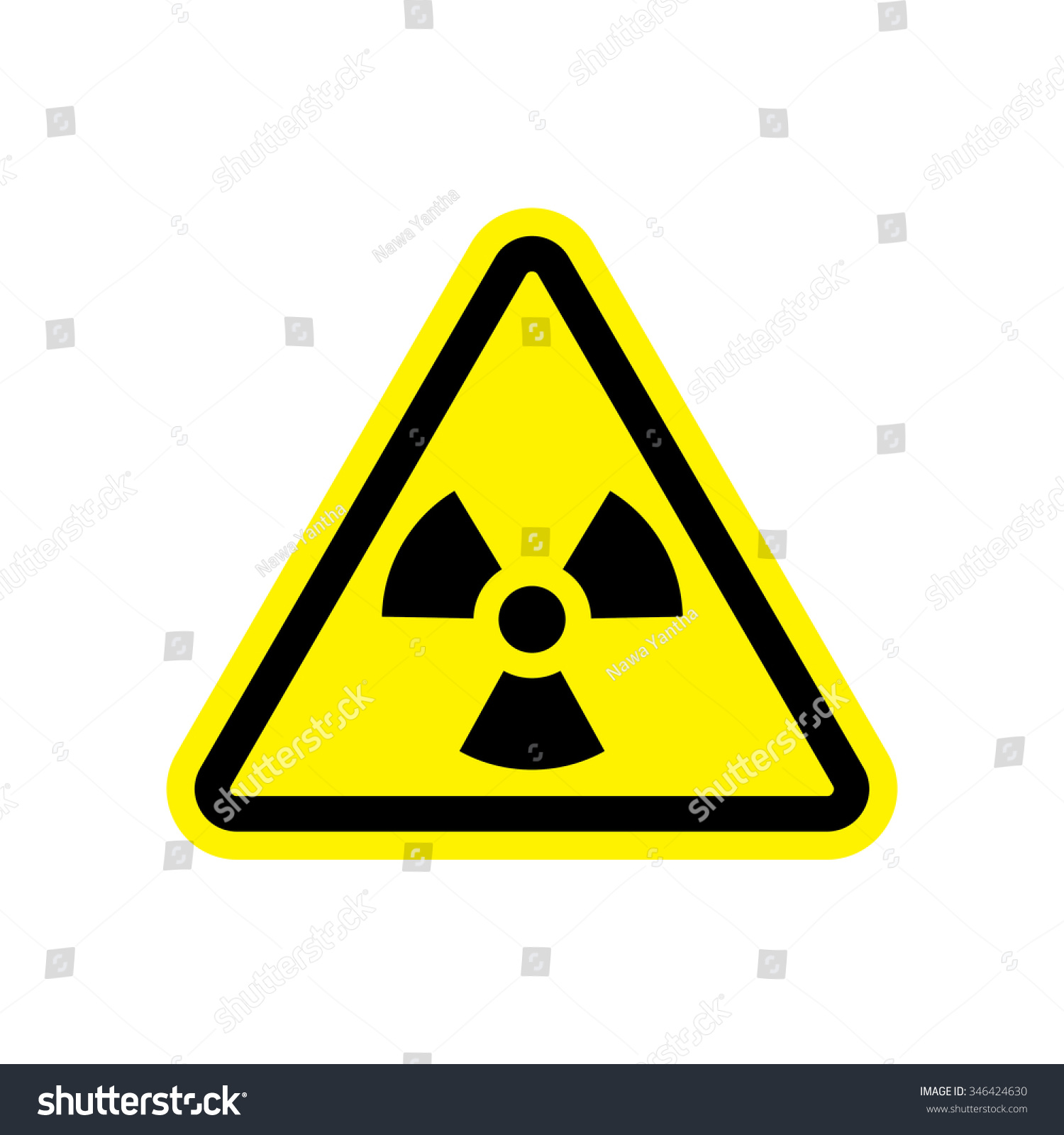 Attention Sign Hazard Warning Sign Nuclear Stock Vector (Royalty Free ...