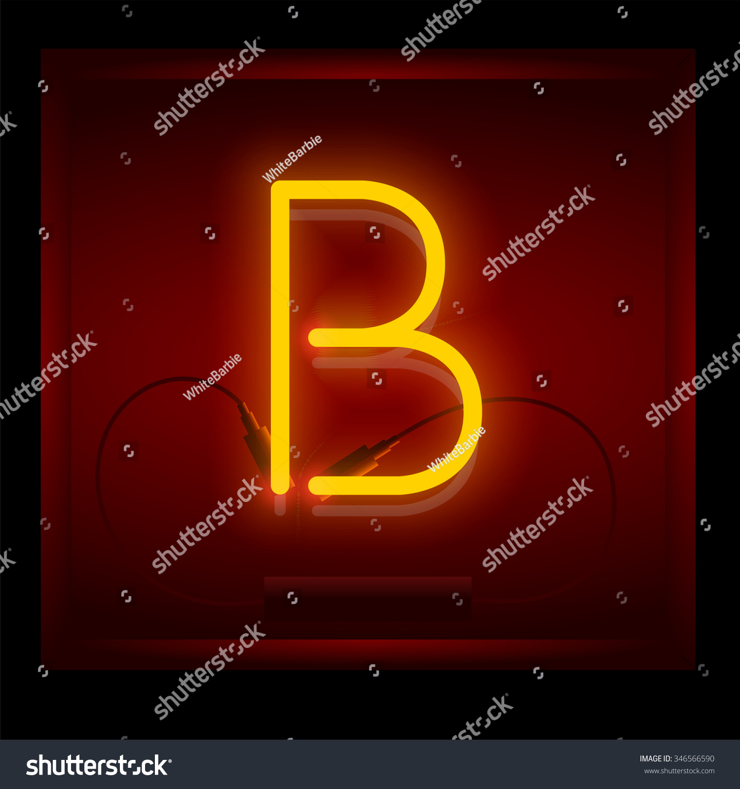 Realistic Neon Letter B Vector Illustration Stock Vector (Royalty Free ...