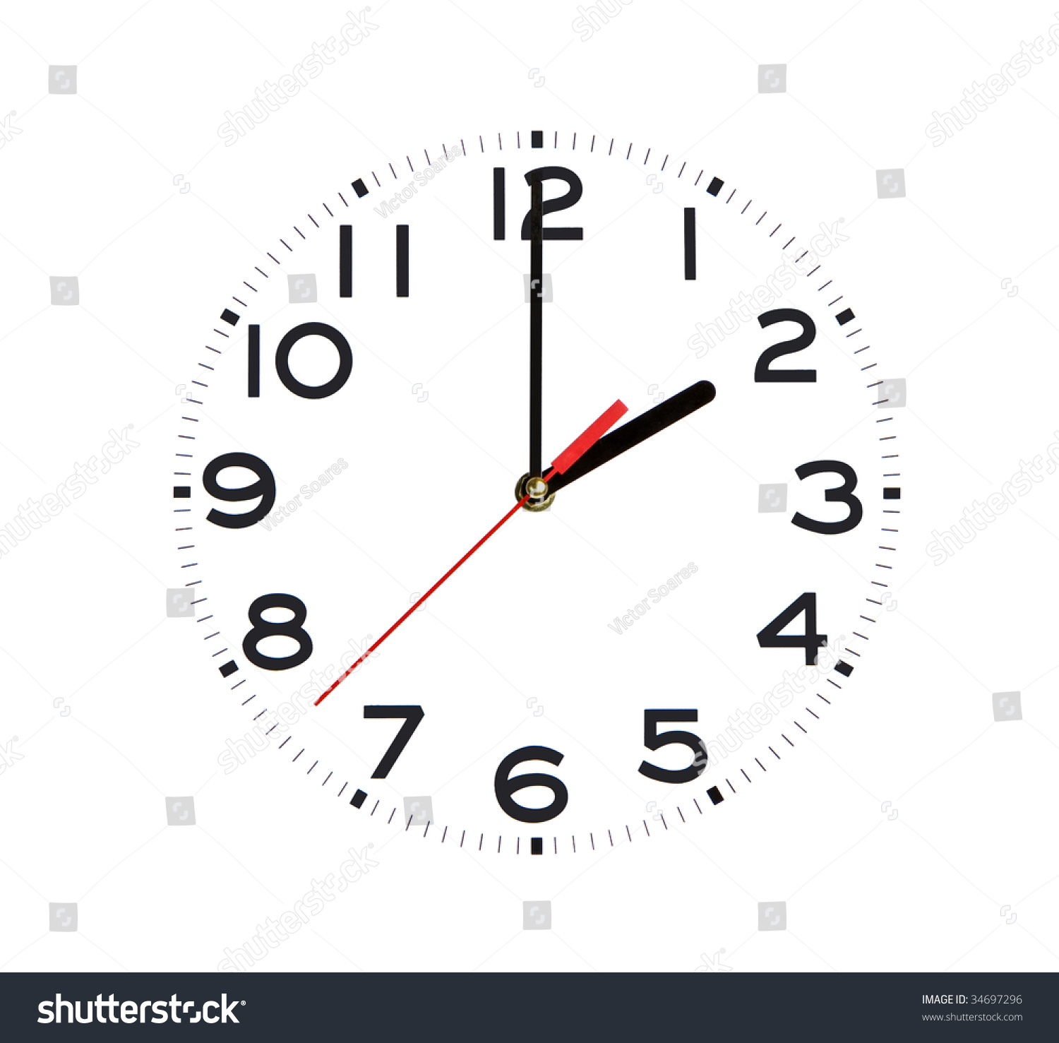 Basic Clock Isolated On White Stock Photo 34697296 | Shutterstock