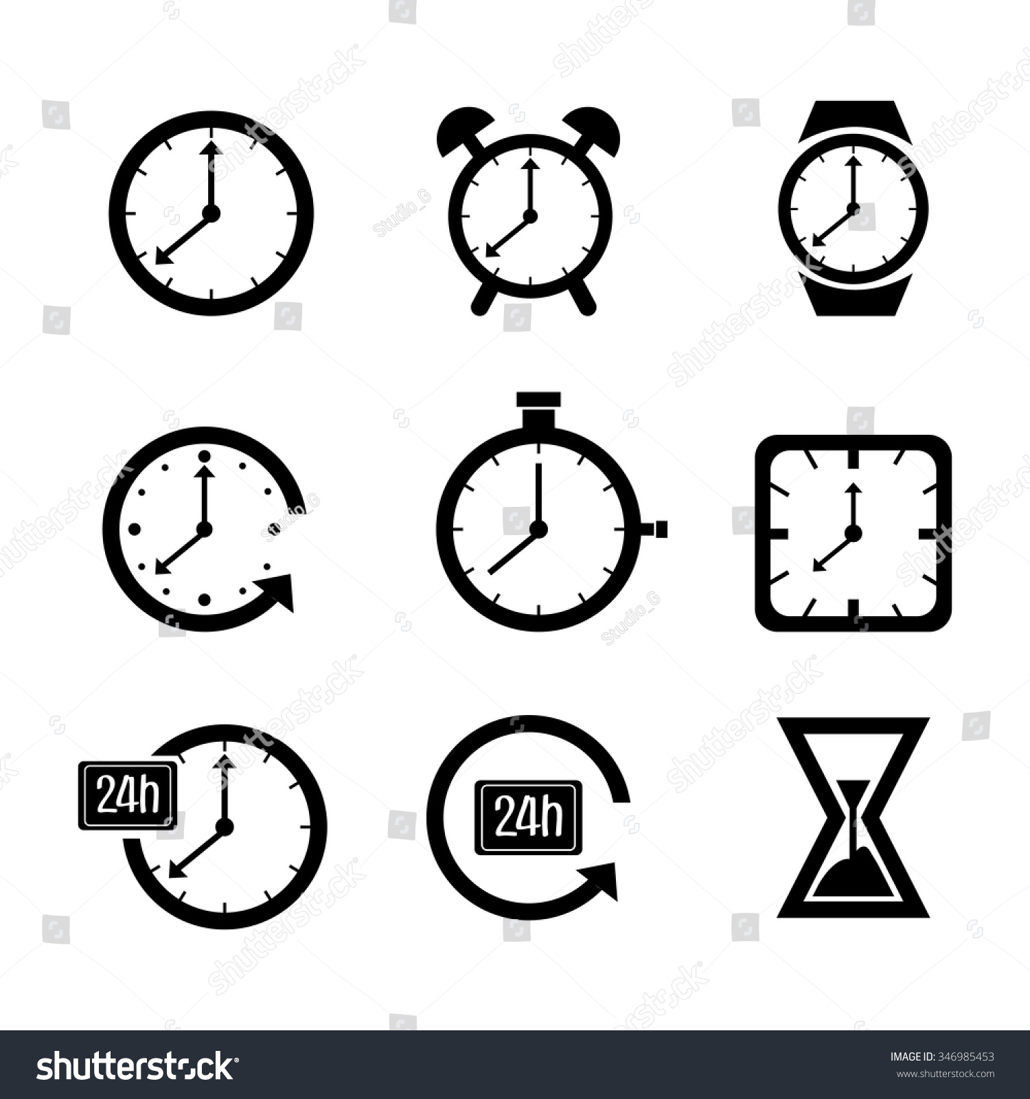 Timeclock Watch Icon Graphic Design Vector Stock Vector (Royalty Free ...