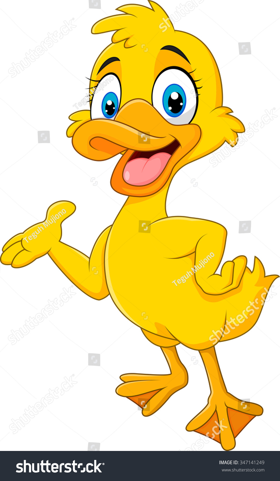 Cartoon Funny Duck Presenting Isolated On Stock Vector (Royalty Free ...