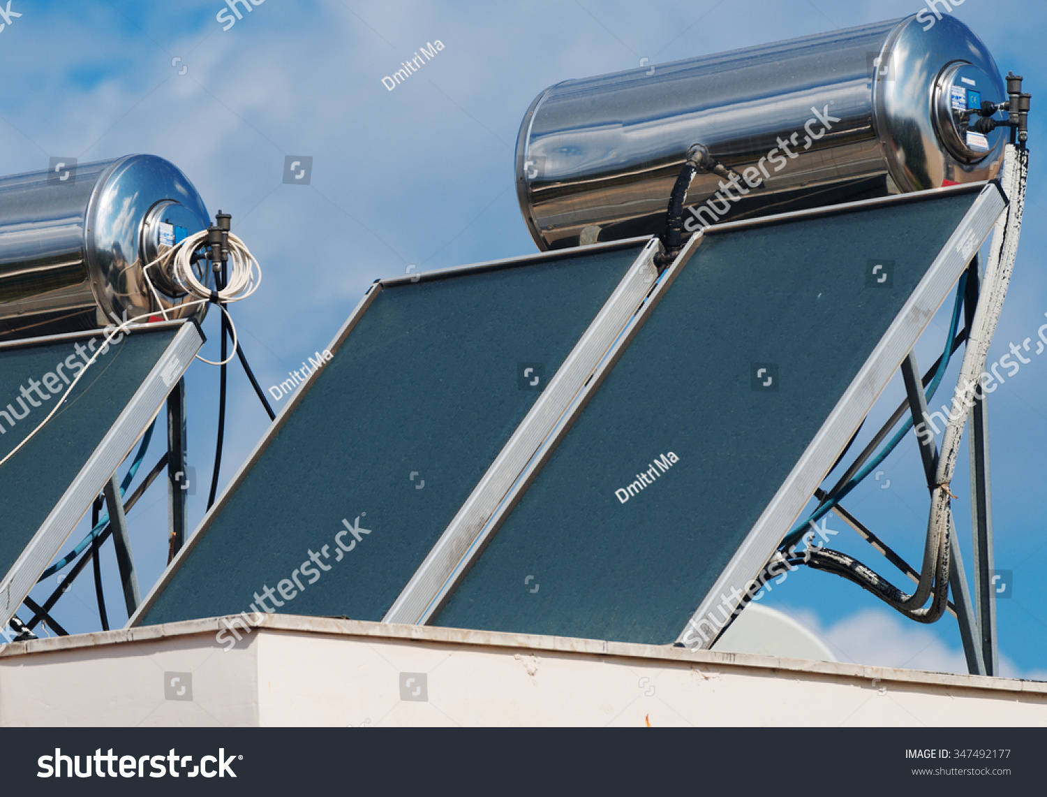 Solar Water Heating System On Rooftops Stock Photo 347492177 | Shutterstock