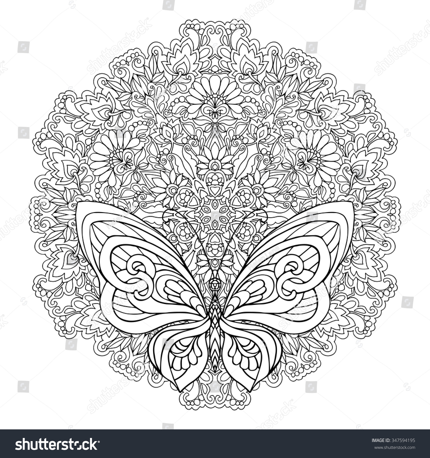 mandala coloring pages butterfly
