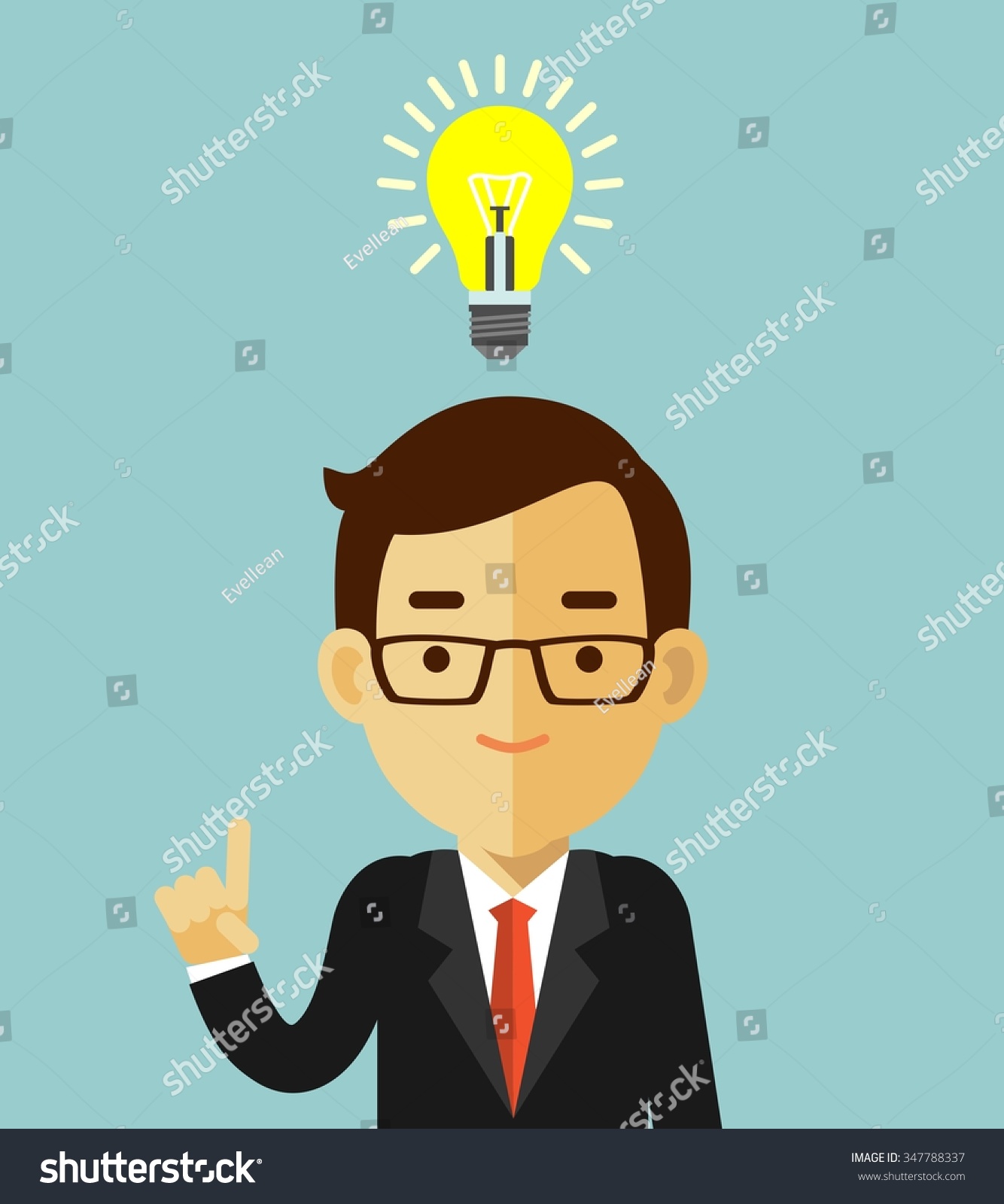 Big Idea Concept Man Lightbulb Symbol Stock Vector (Royalty Free ...