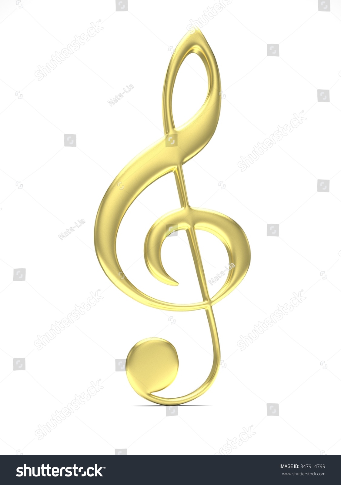 Treble Clef 3d On White Stock Illustration 347914799 | Shutterstock