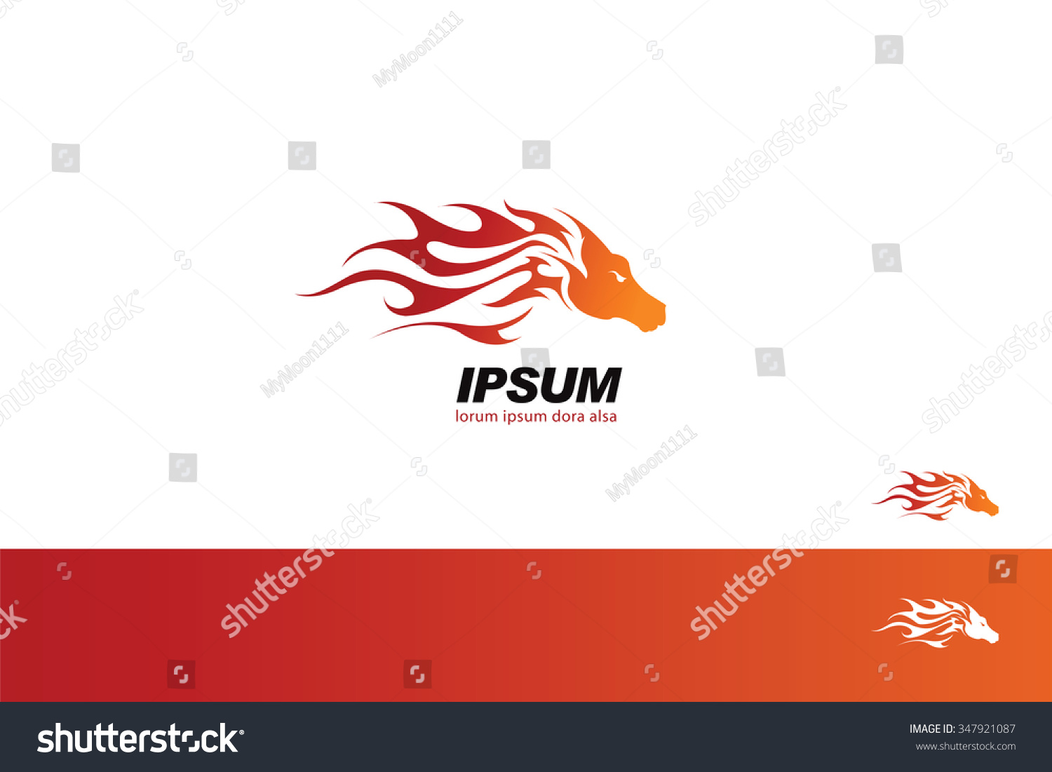 Tribal Fire Horse Head Silhouette Symbol Stock Vector (Royalty Free ...