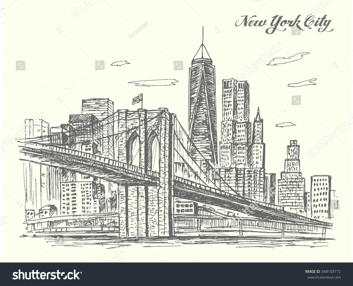 Бруклинский мост в Нью-Йорке детские рисунки