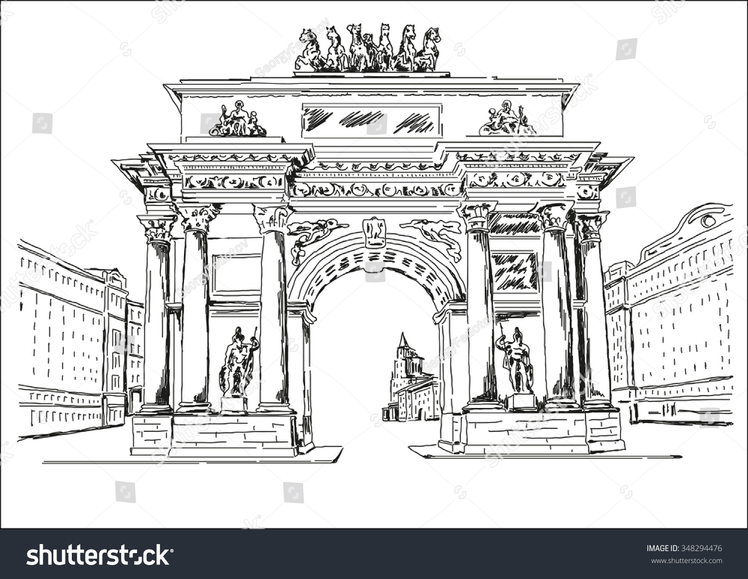 Триумфальная арка Санкт-Петербург вектор