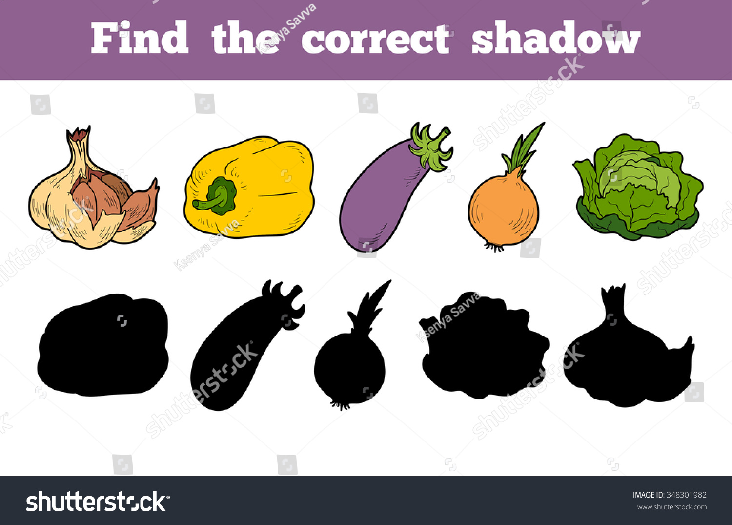 найди тень фрукты картинки для детей