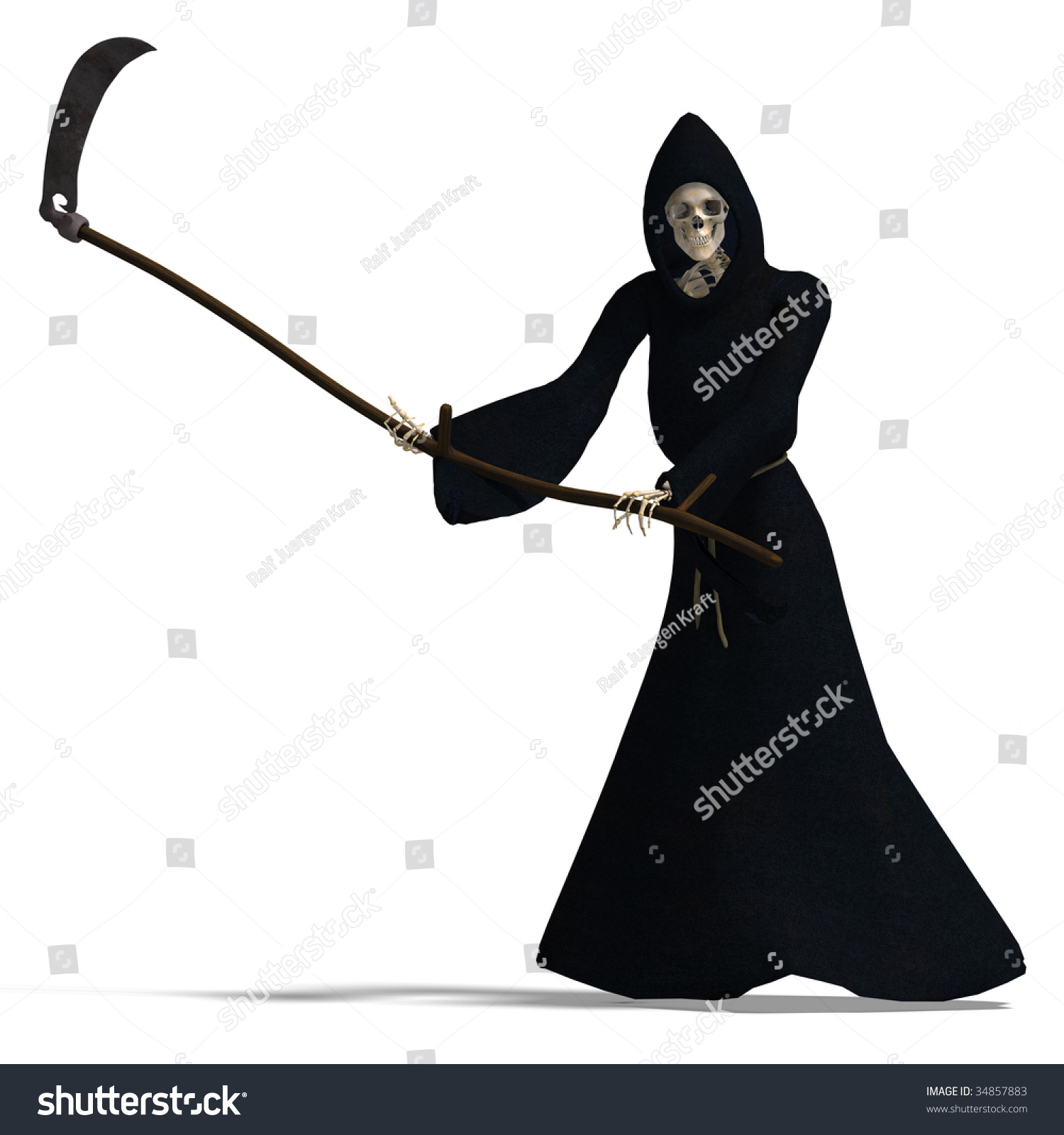 3d Rendering Deadly Reaper Clipping Path Stock Illustration 34857883 ...