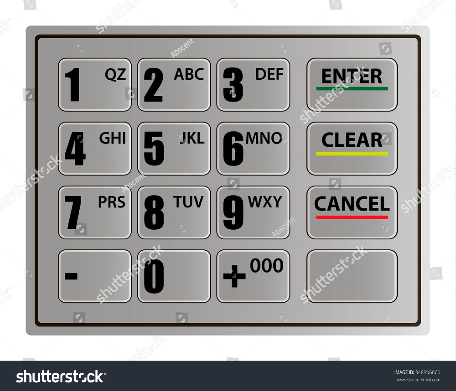 Realistic Keypad Automated Teller Machine Vector Stock Vector (Royalty ...