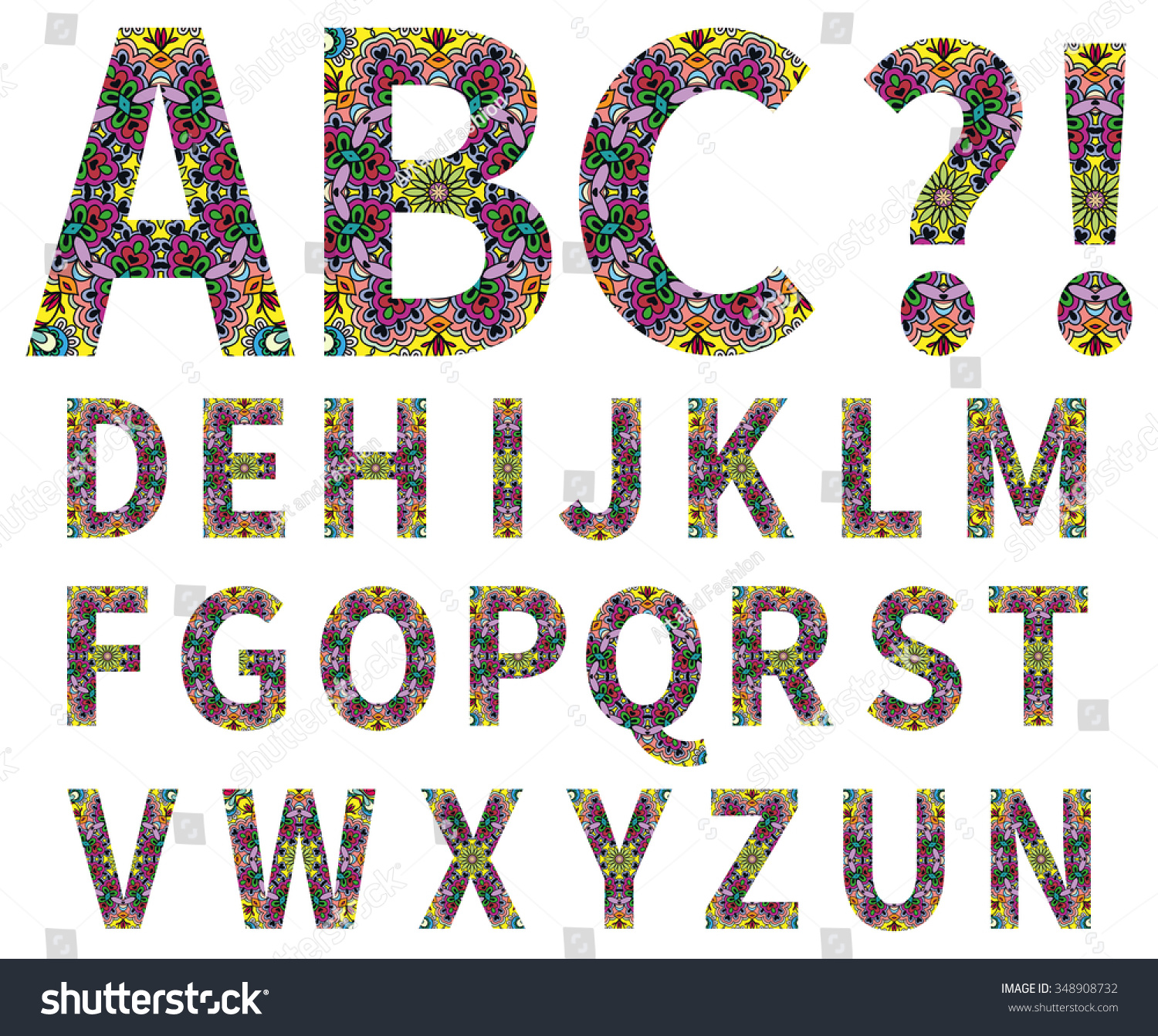 Vector Alphabet Capital Letters Colorful Graphic Stock Vector (Royalty ...