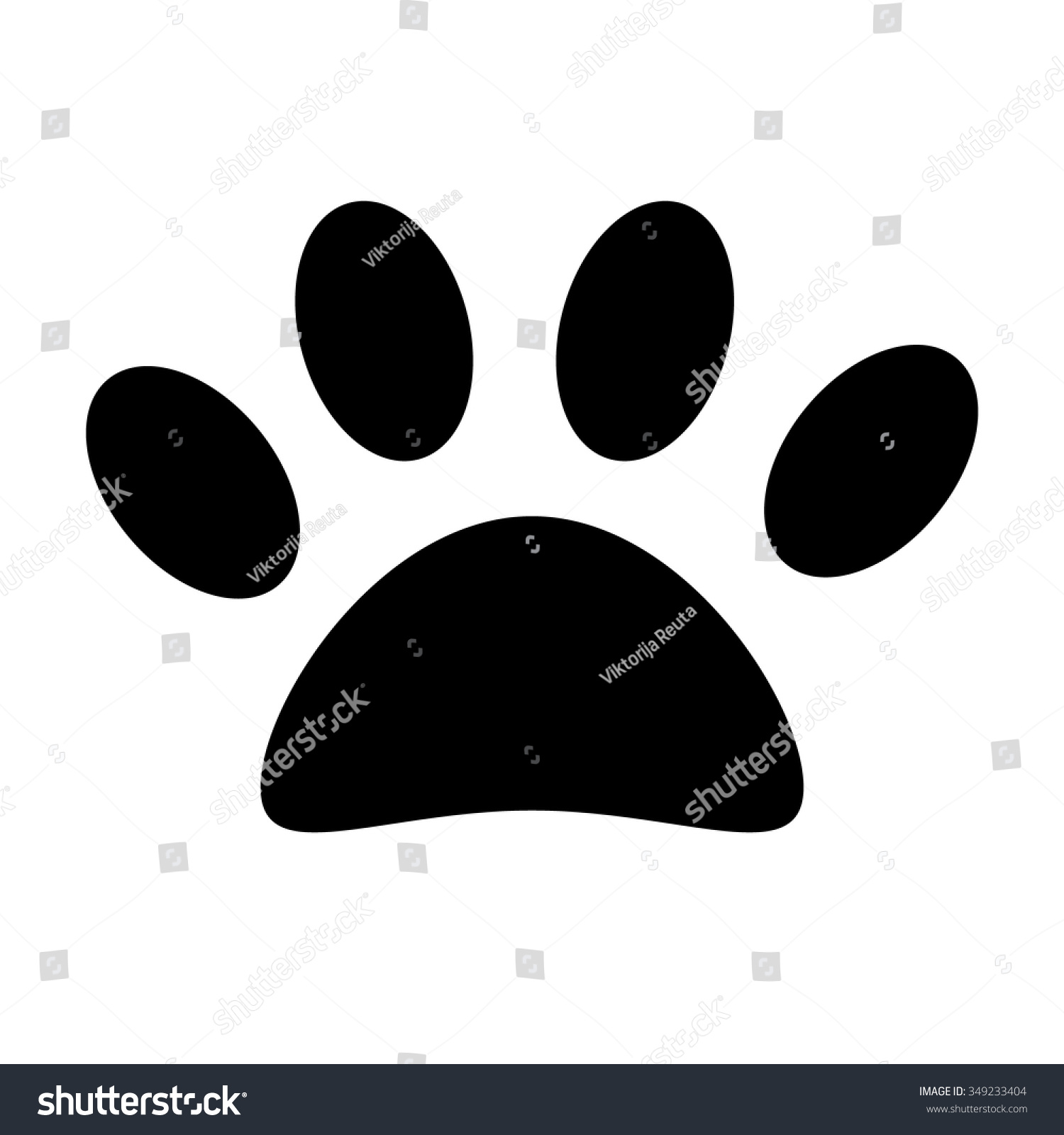 Vector Illustration Black Silhouette Animal Paw Stock Vector (Royalty ...