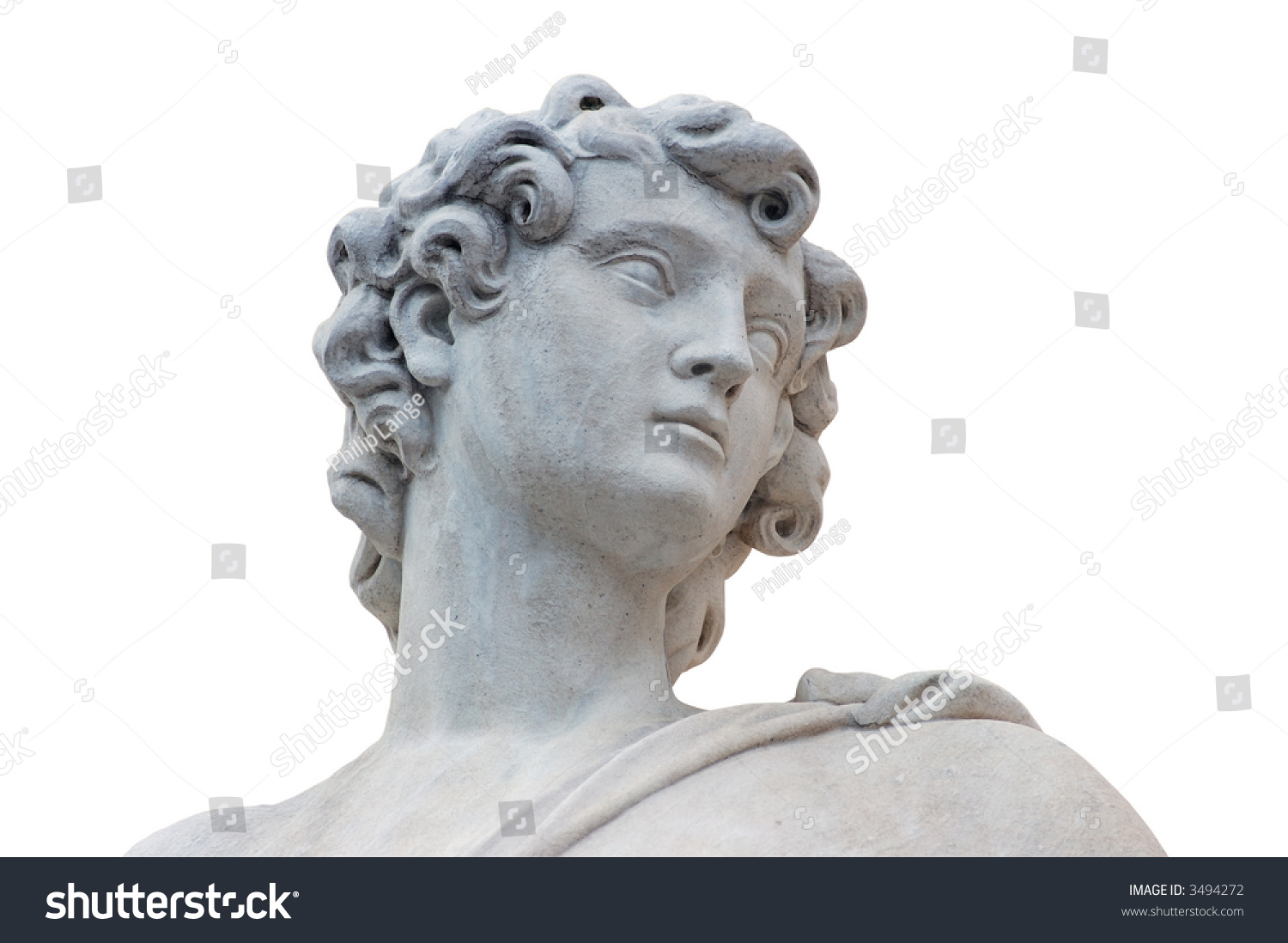 Roman Statue Isolated Over White Background Stock Photo 3494272 ...