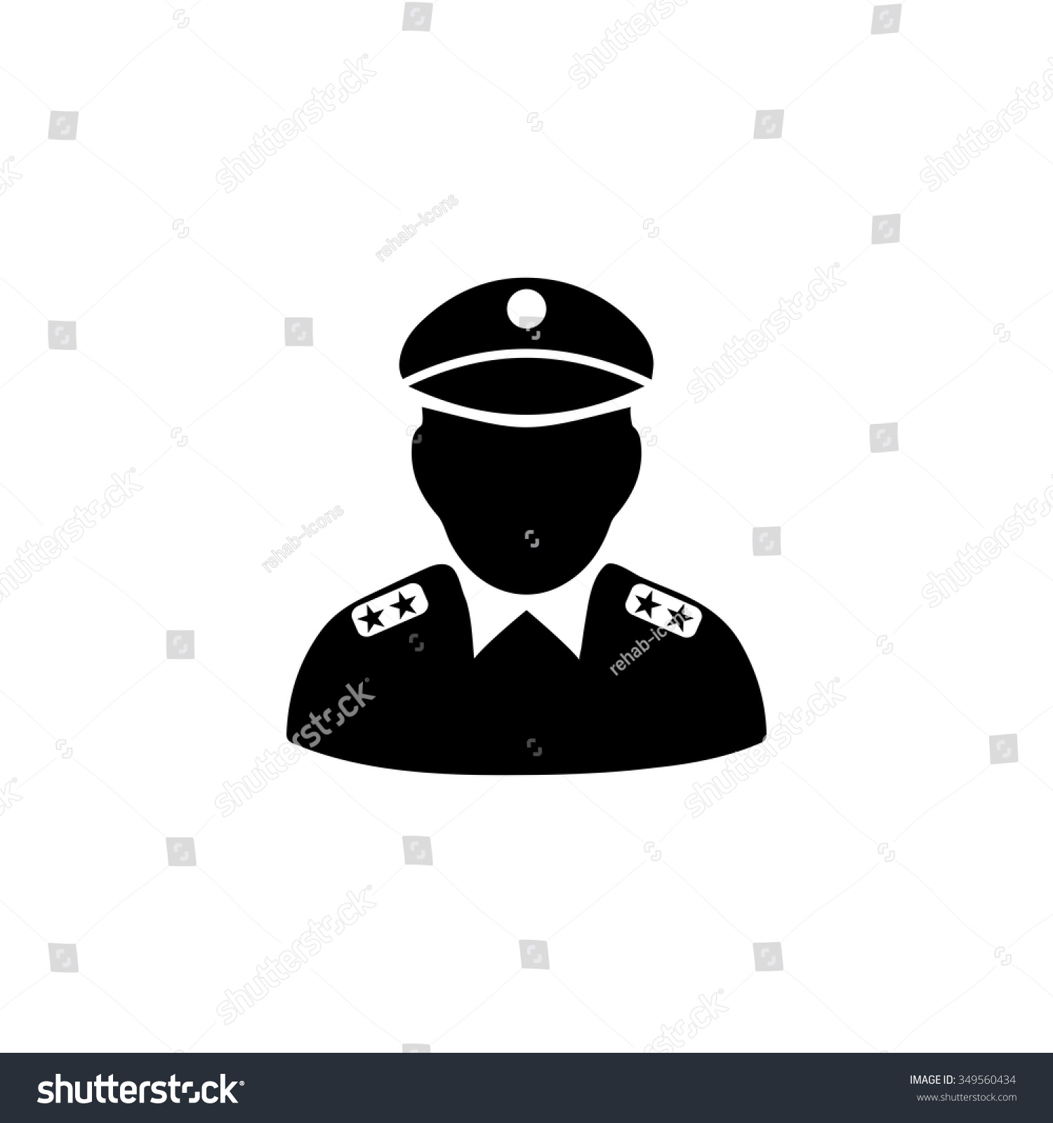 Policeman Icon Stock Vector (Royalty Free) 349560434 | Shutterstock