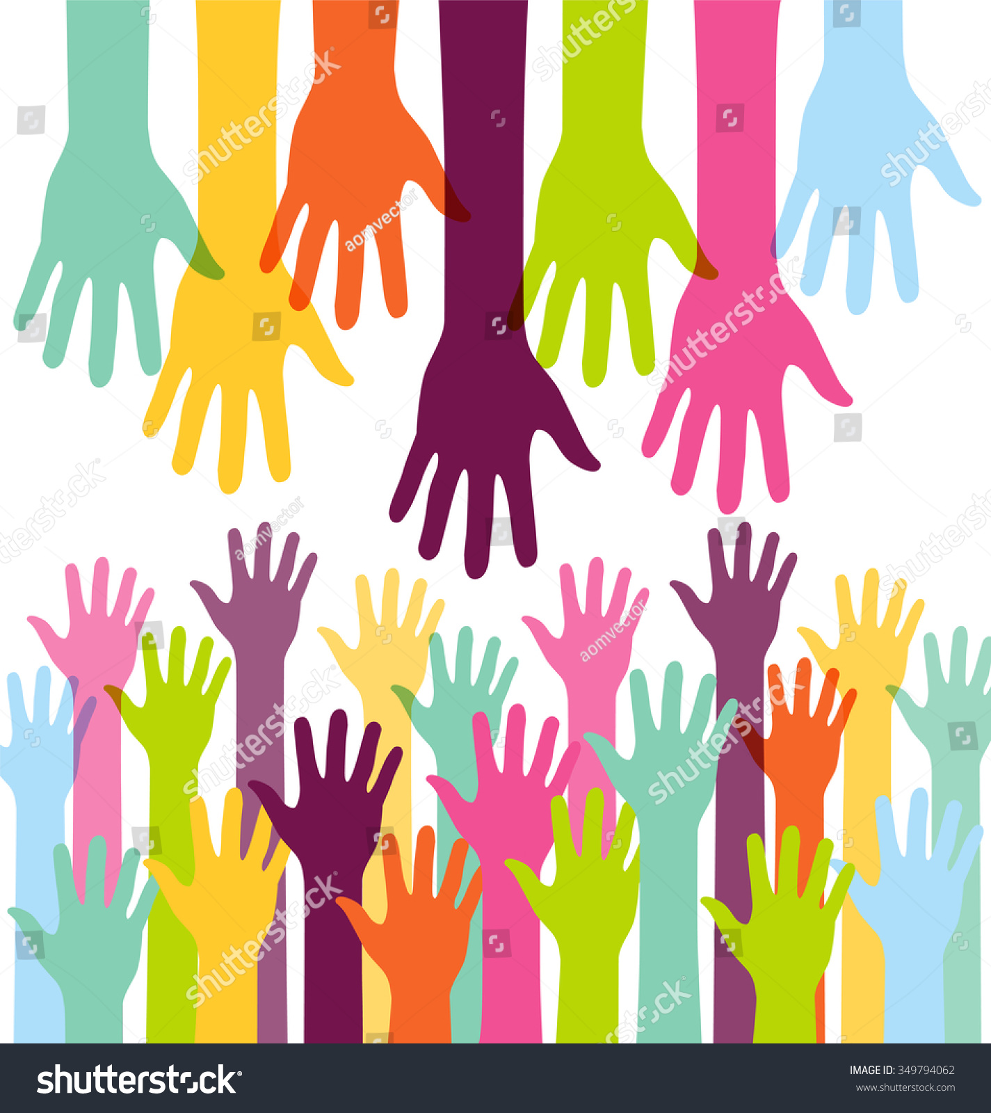 Creative Colorful Helping Hand Background Stock Vector (Royalty Free ...