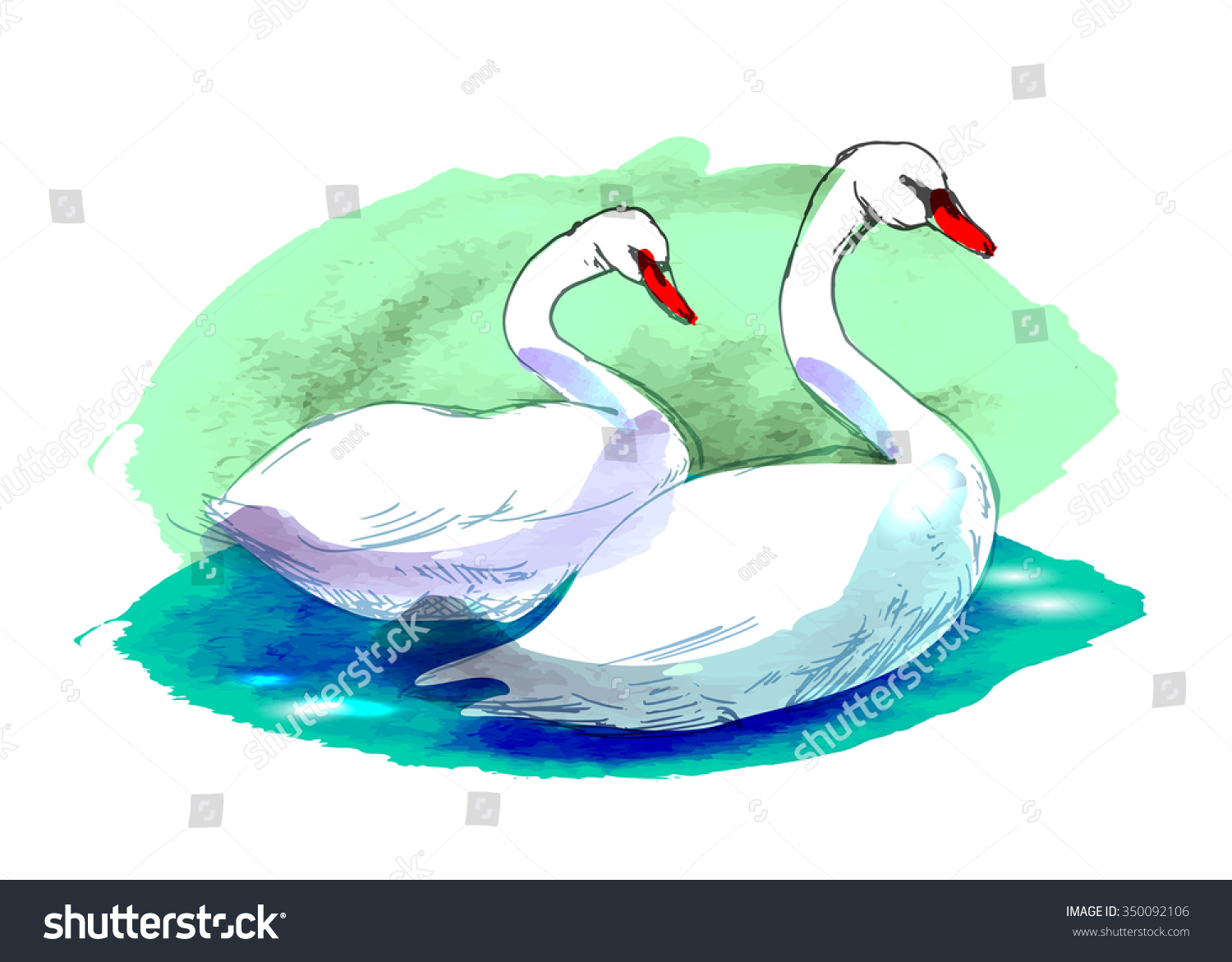 Лебеди мультяшные