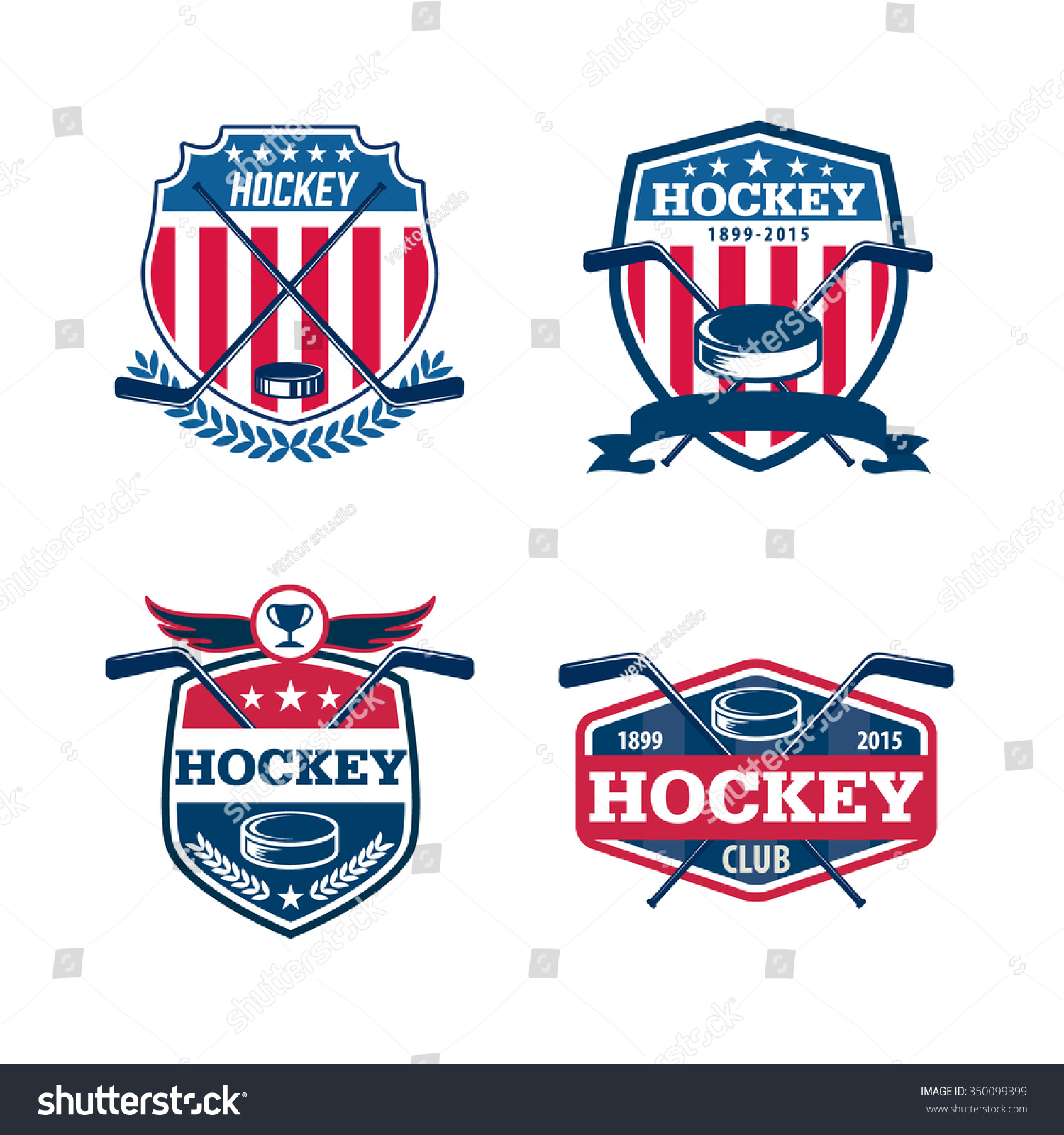 Hockey Logo Setsport Identityteamtournament Stock Vector (Royalty Free ...