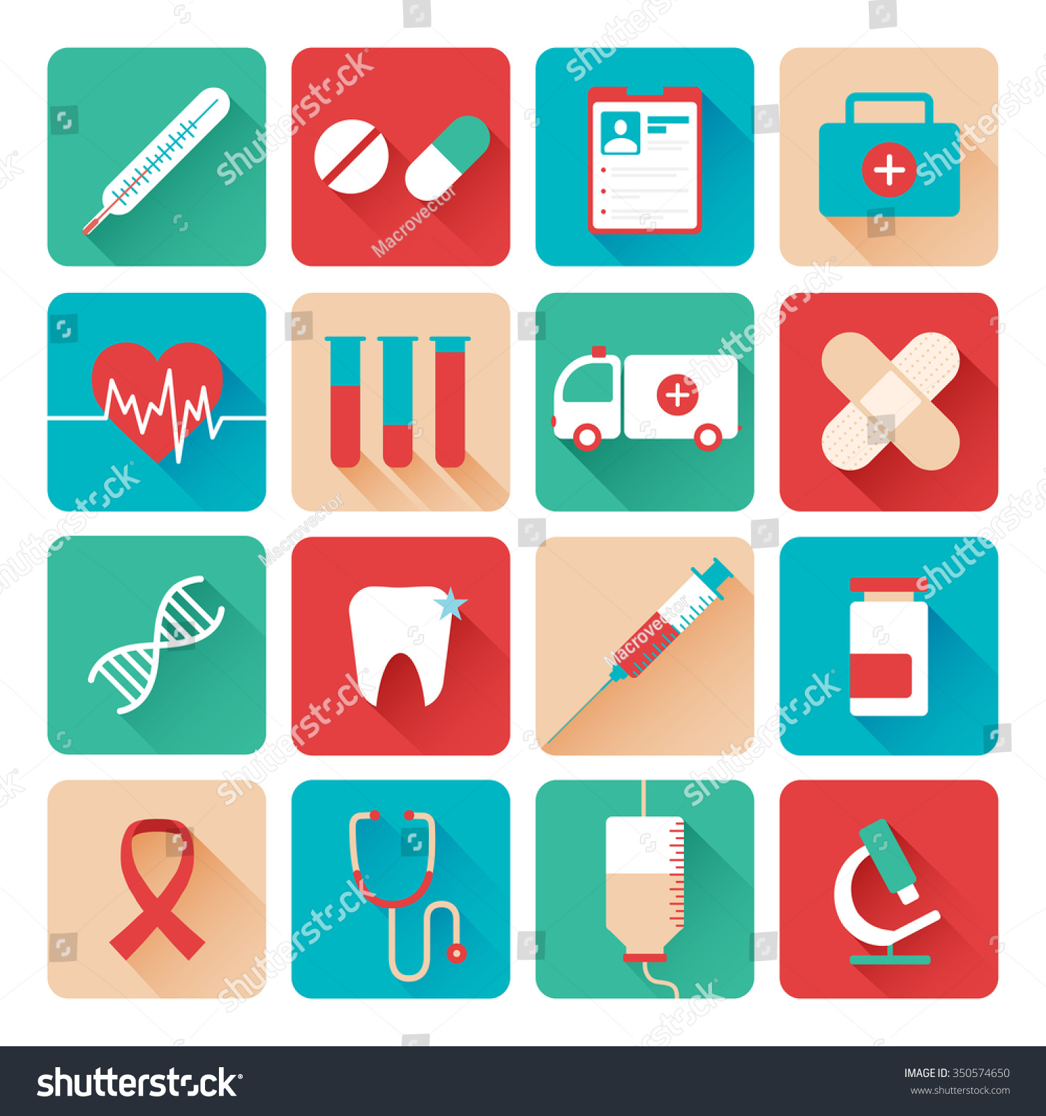 Medical Laboratory Analysis Tests Flat Icons Stock Vector (Royalty Free ...