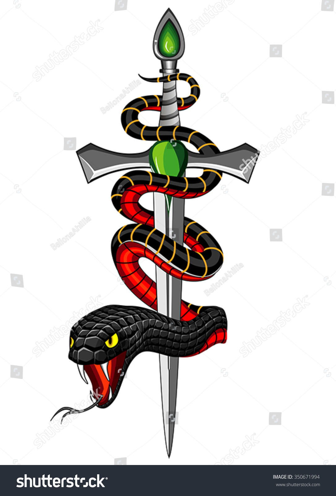 Snake Dagger Stock Vector (Royalty Free) 350671994 | Shutterstock