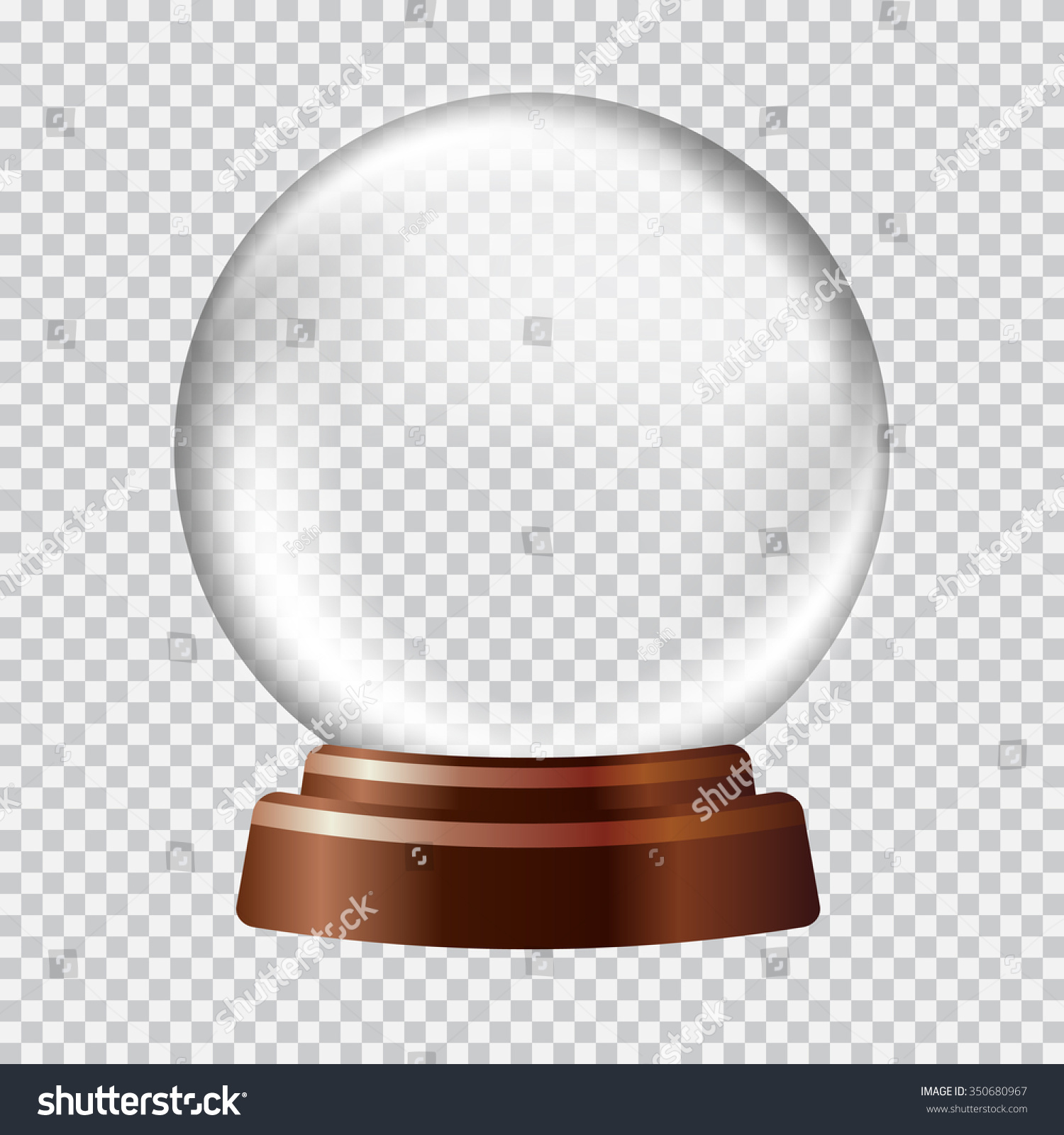 Snow Globe Big White Transparent Glass Stock Vector (Royalty Free ...