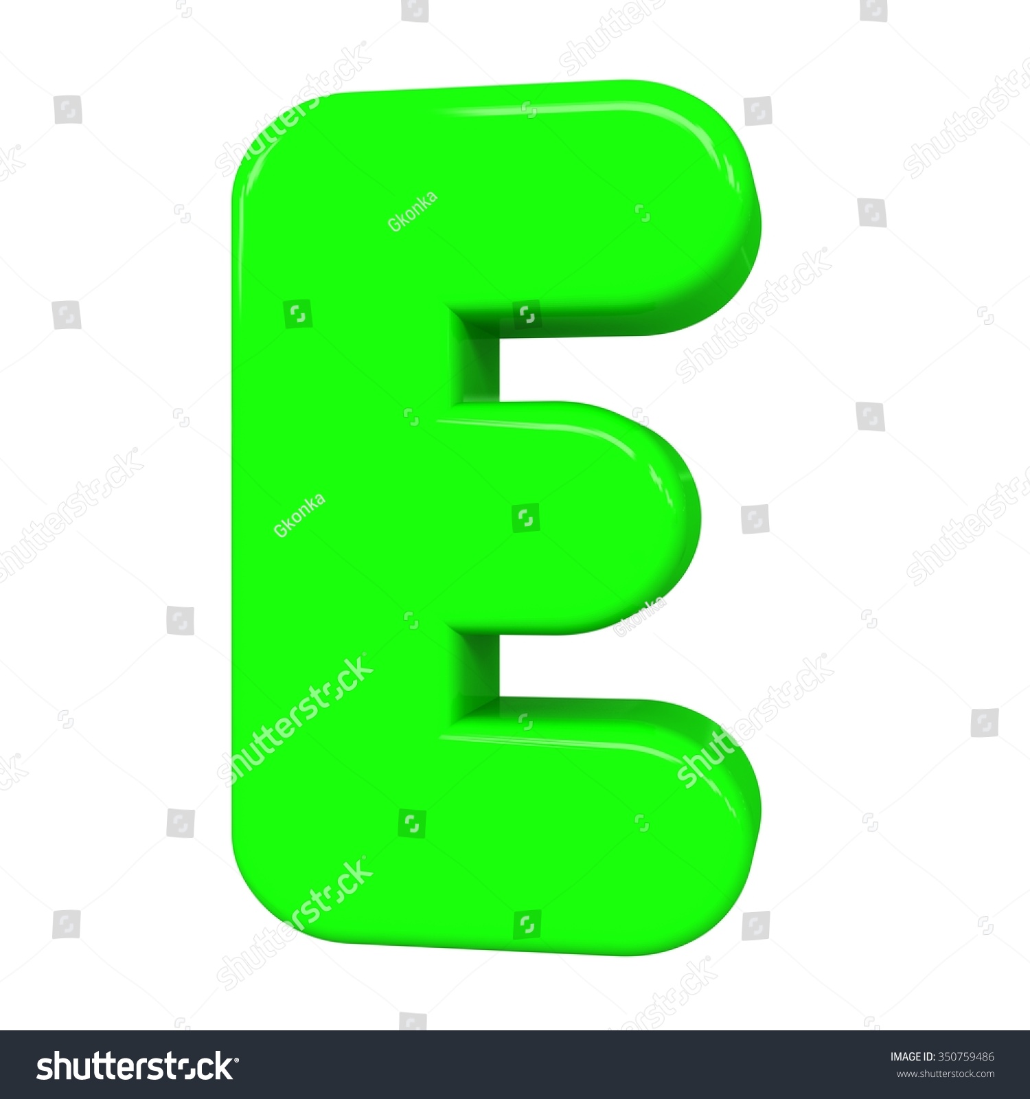 3d Cute Green Letter E Cartoon Stock Illustration 350759486 | Shutterstock