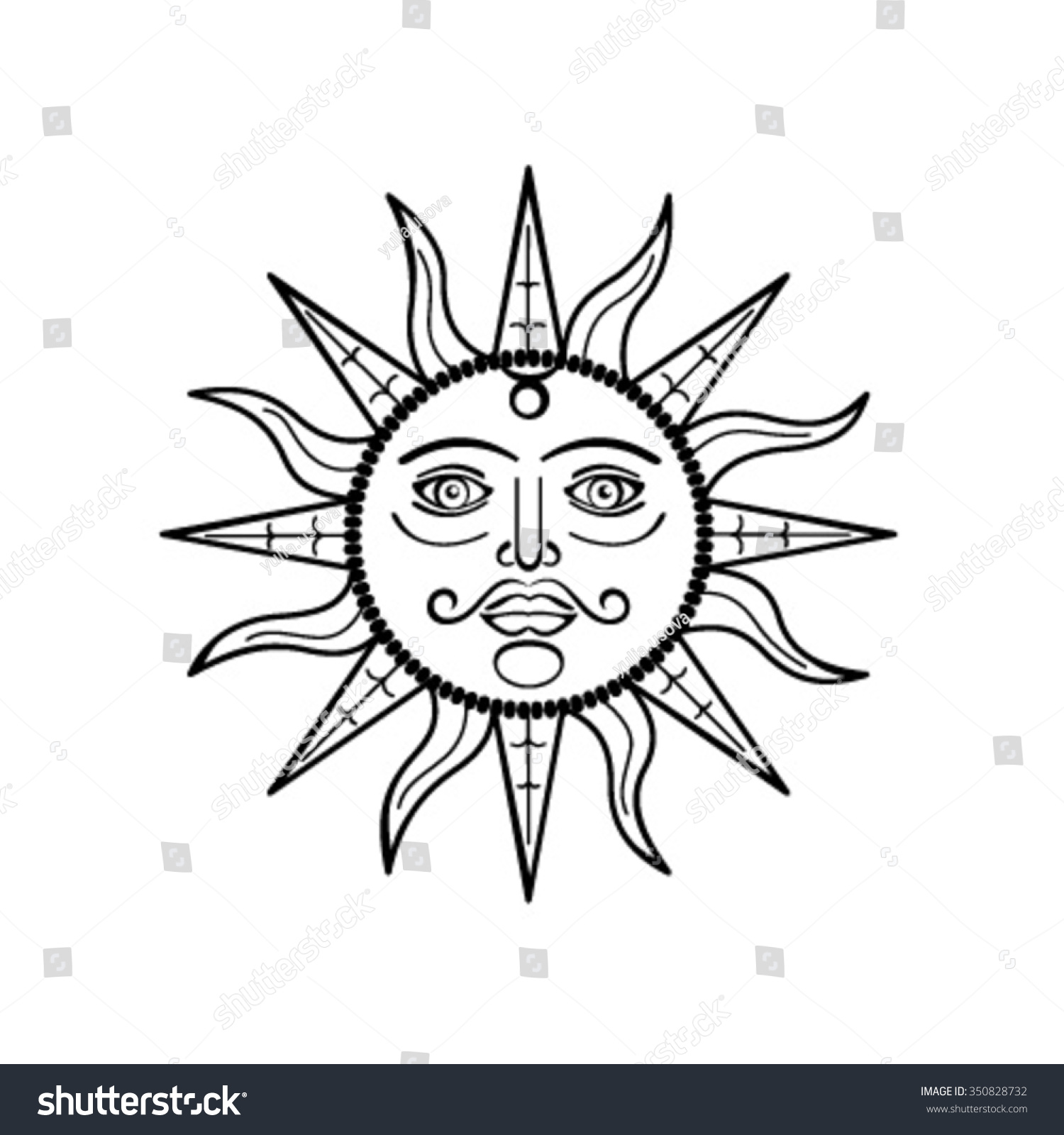 Sun Symbol Logo Stock Vector (royalty Free) 350828732 