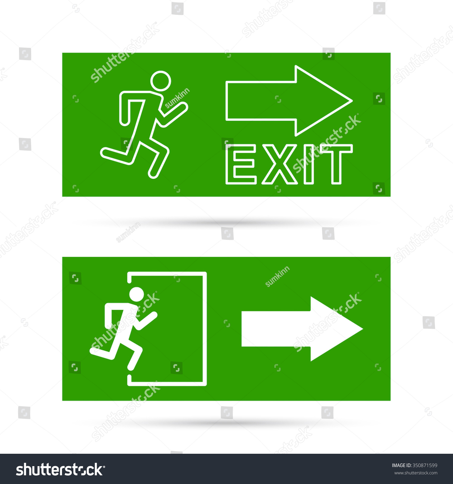 Emergency Exit Sign Running Man On Stock Vector (Royalty Free ...