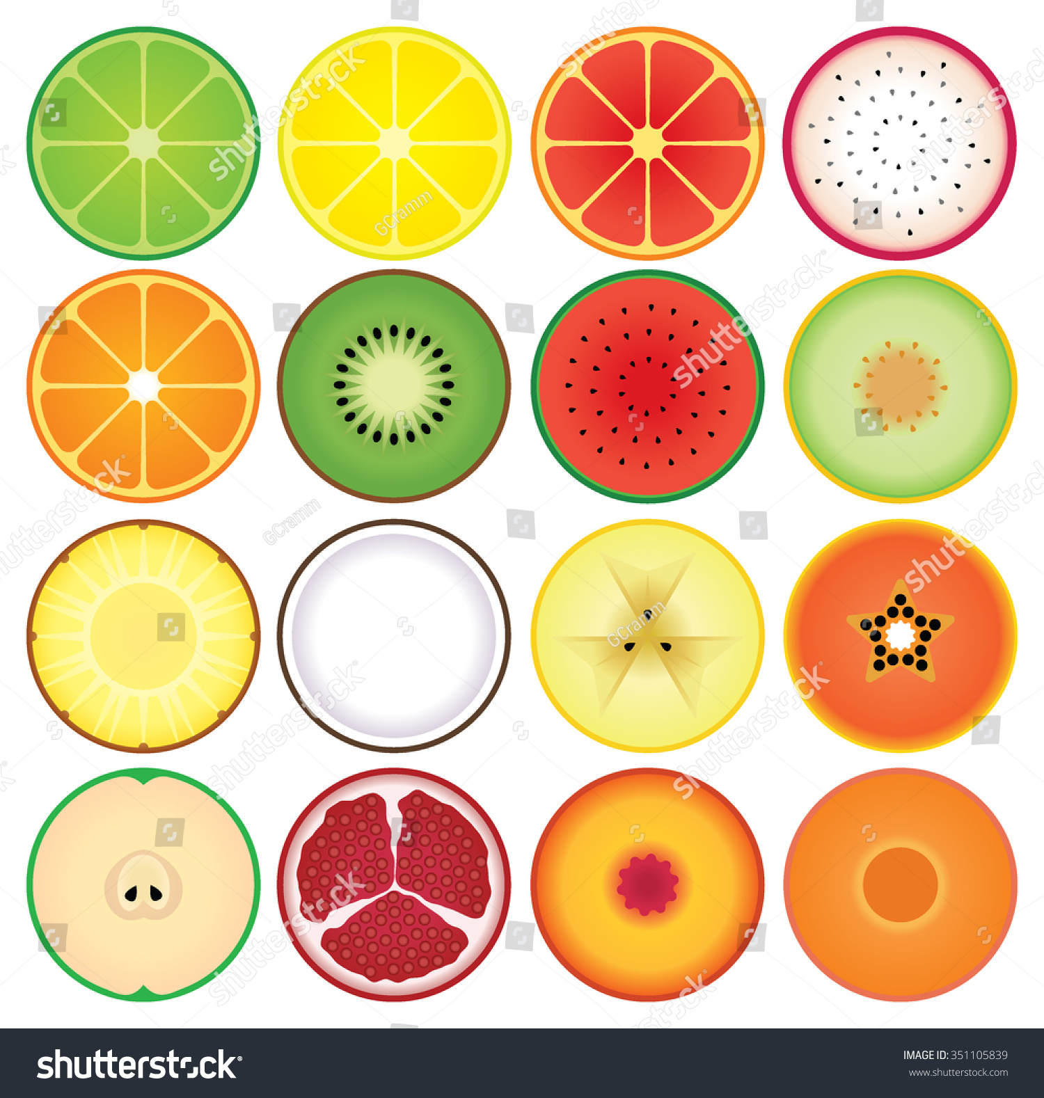 Овальные и круглые фрукты