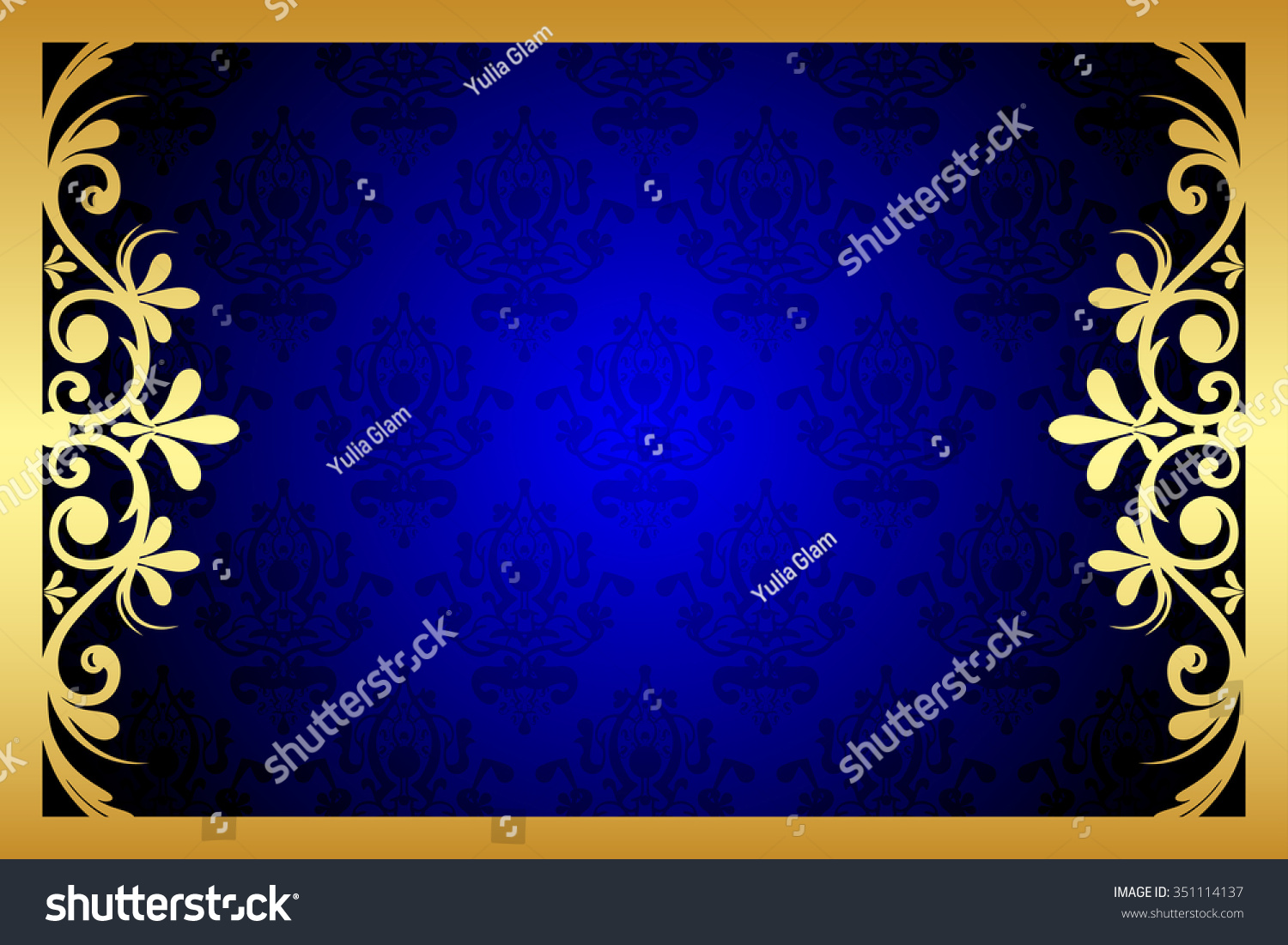 Vector Blue Background Floral Decoration Stock Vector (Royalty Free ...