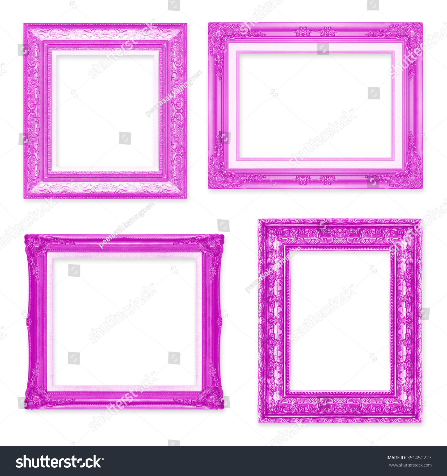 Antique Purple Frame On White Background Stock Photo 351450227 ...