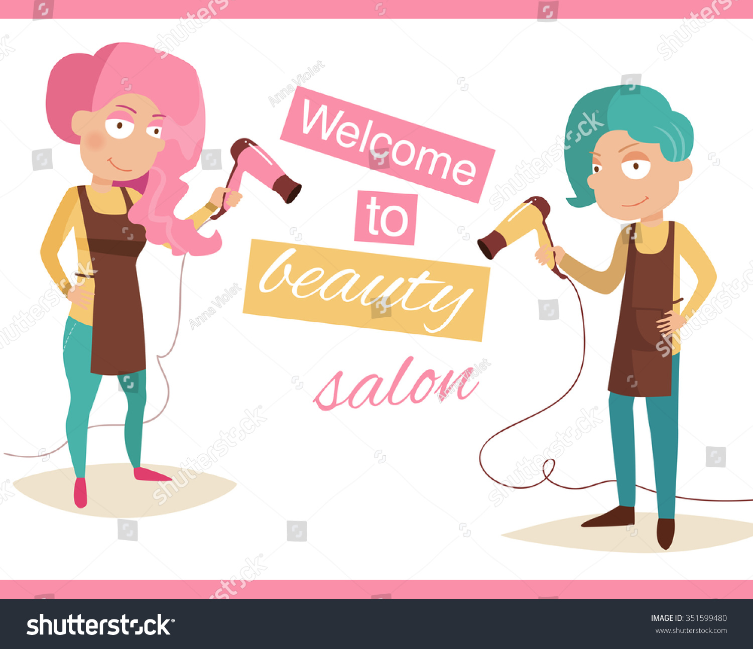 Hairdressers Vector Isolated Illustration Cartoon Characters Stock Vector Royalty Free