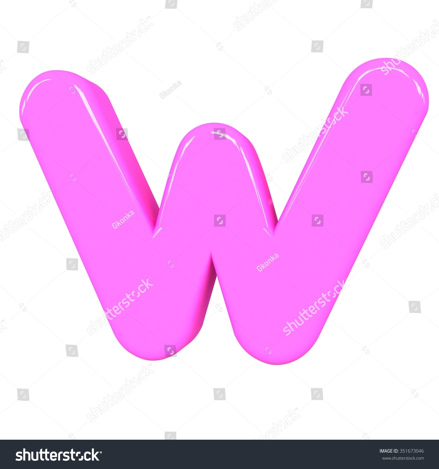 3d Cute Pink Letter W Cartoon Stock Illustration 351673046 | Shutterstock