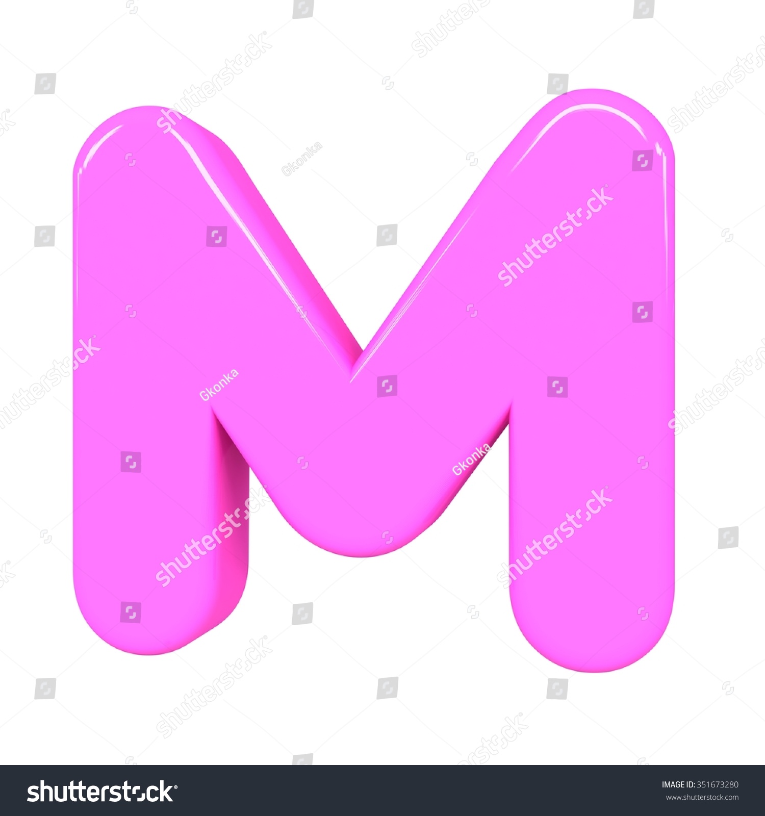 3d Cute Pink Letter M Cartoon Stock Illustration 351673280 | Shutterstock