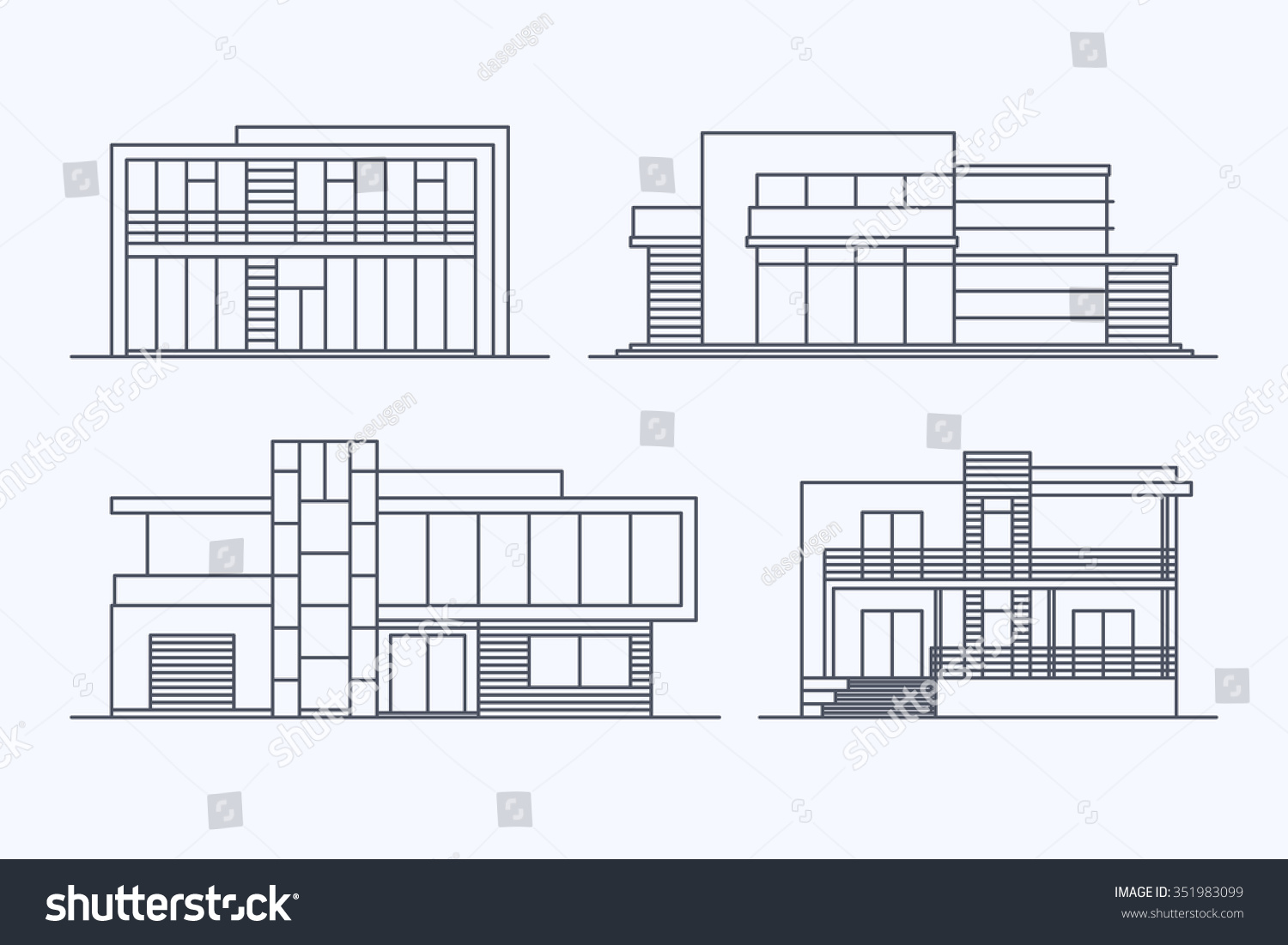 Set Various Design Vector Linear Modern Stock Vector (Royalty Free ...