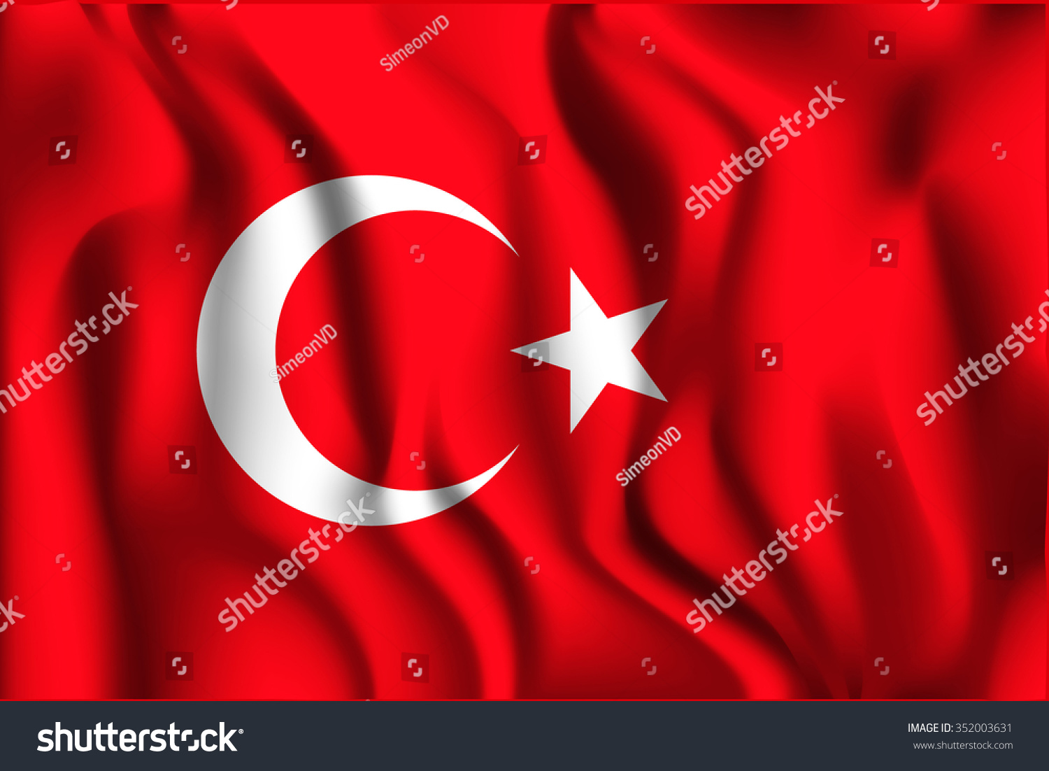 Turkey Variant Flag Rectangular Shape Icon Stock Vector (Royalty Free ...