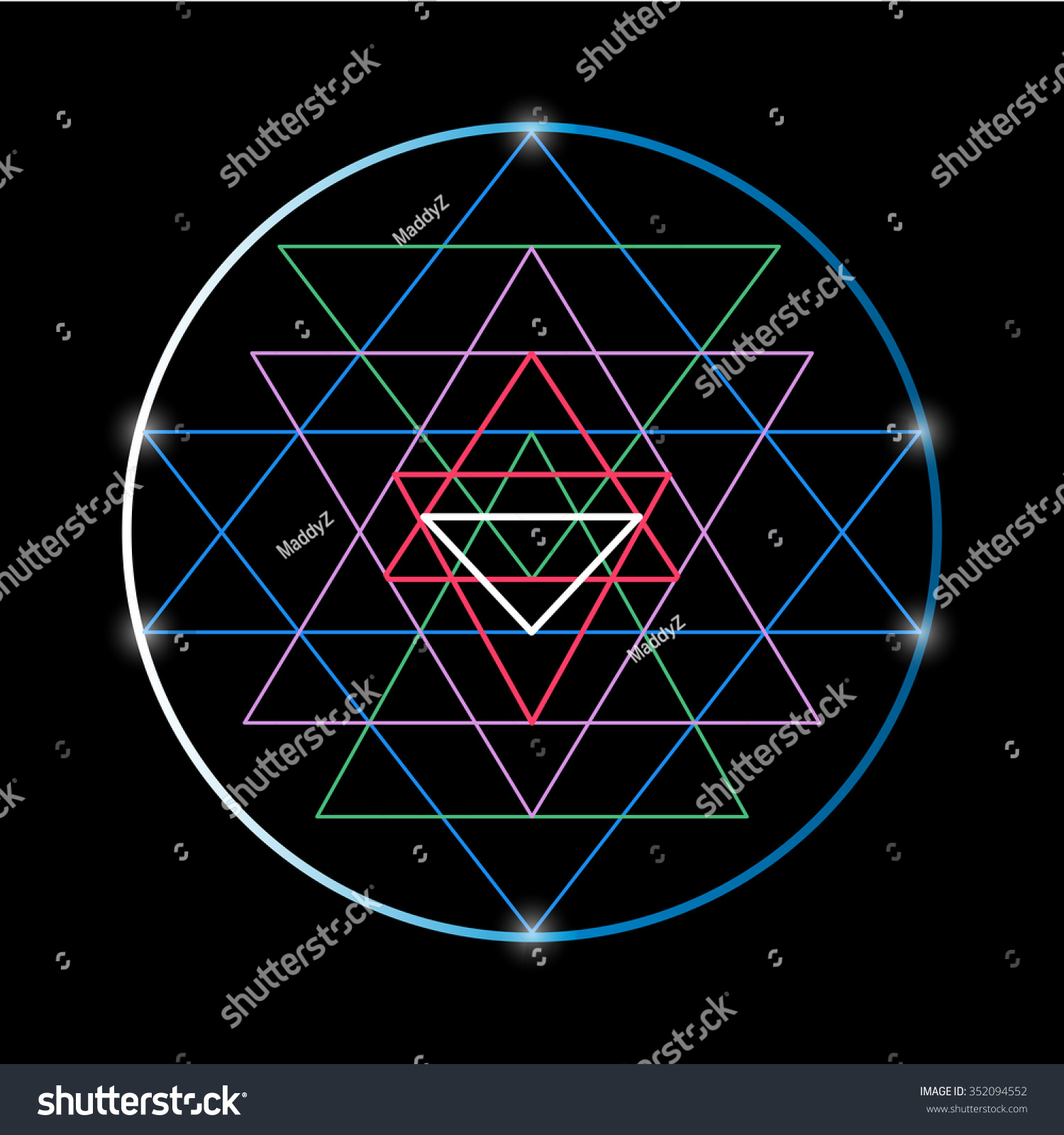 Vektor Stok Sacred Geometry Alchemy Symbol Sri Yantra Tanpa Royalti Shutterstock