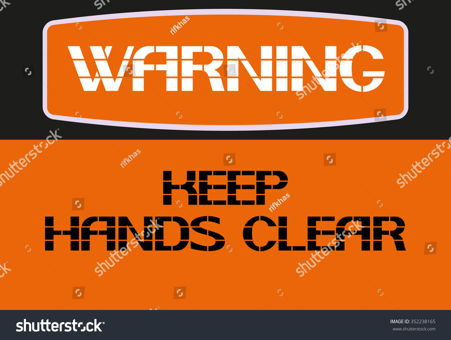 Keep Hands Clear Warning Signrectangular Poster Stock Vector (Royalty