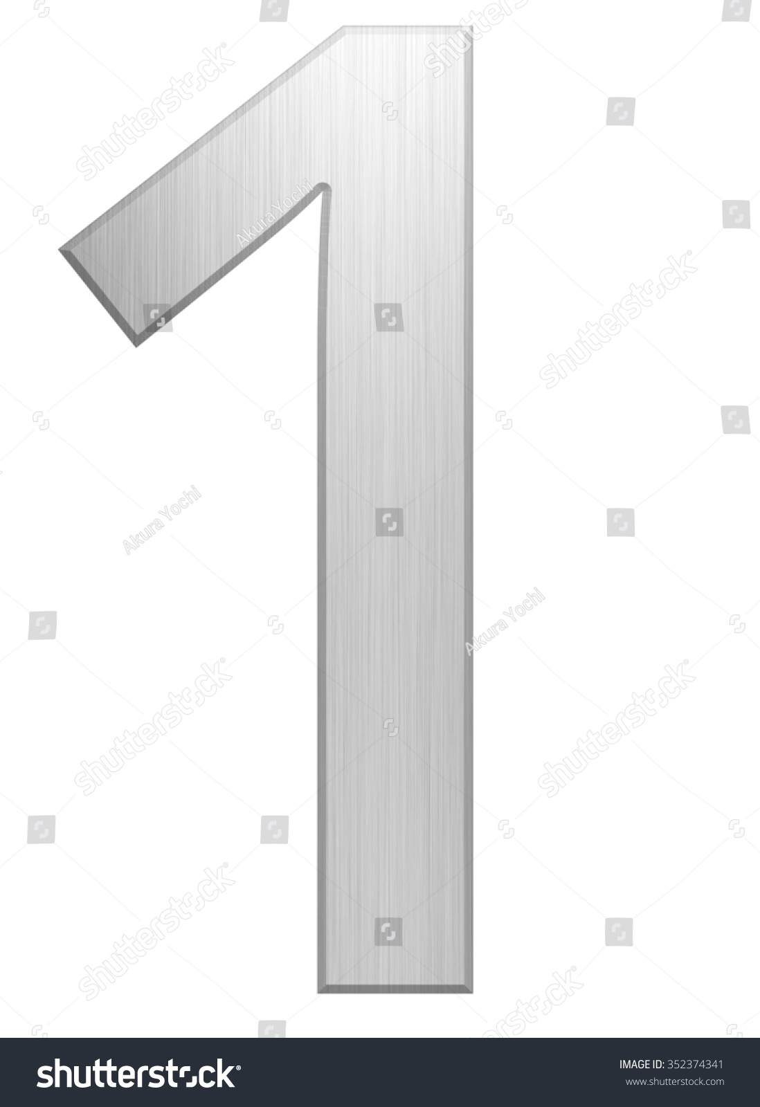 Metallic Digit One Symbol 1 Isolated Stock Illustration 352374341 ...